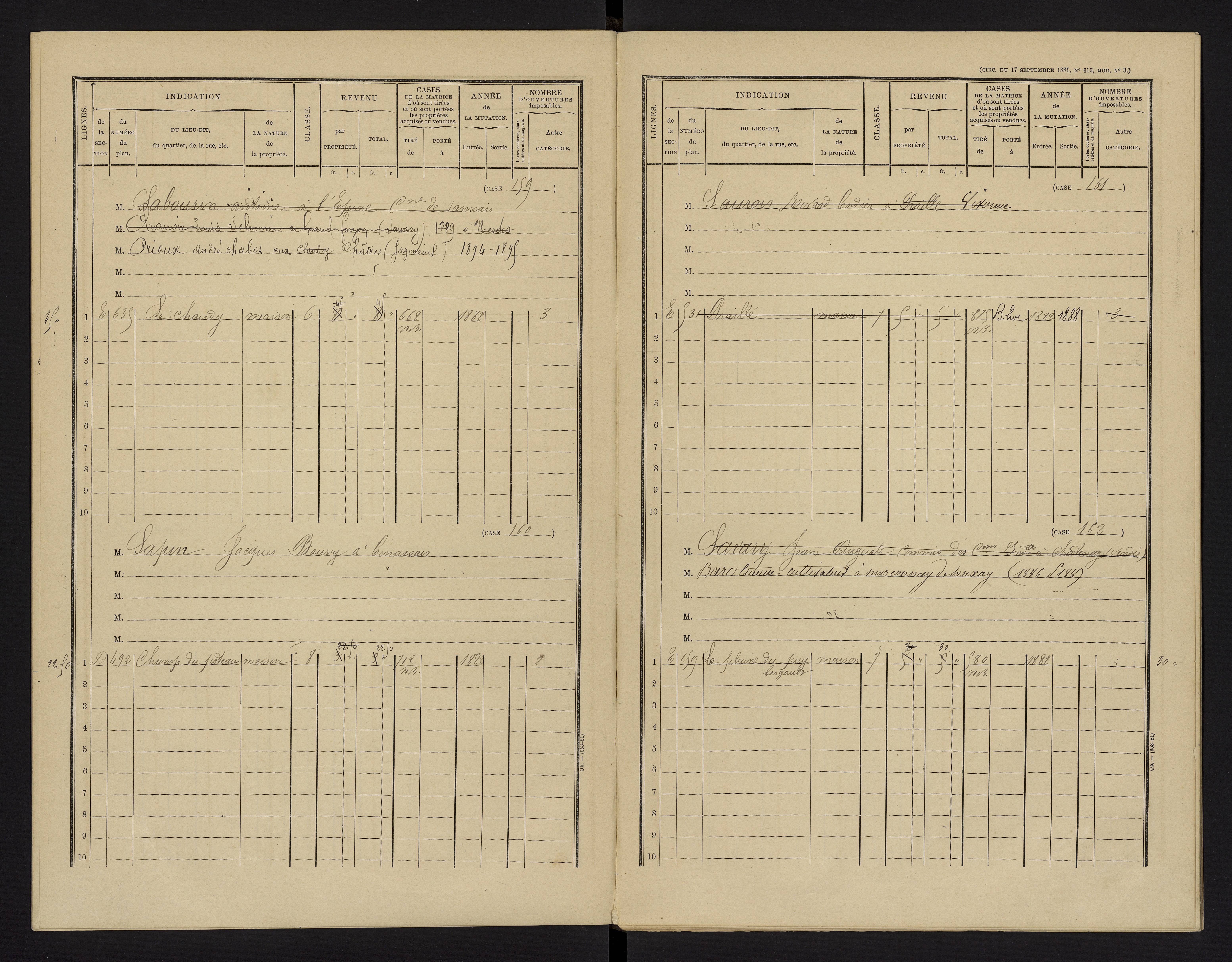Benassay - FRAD086_cadastre Cases 1-240 