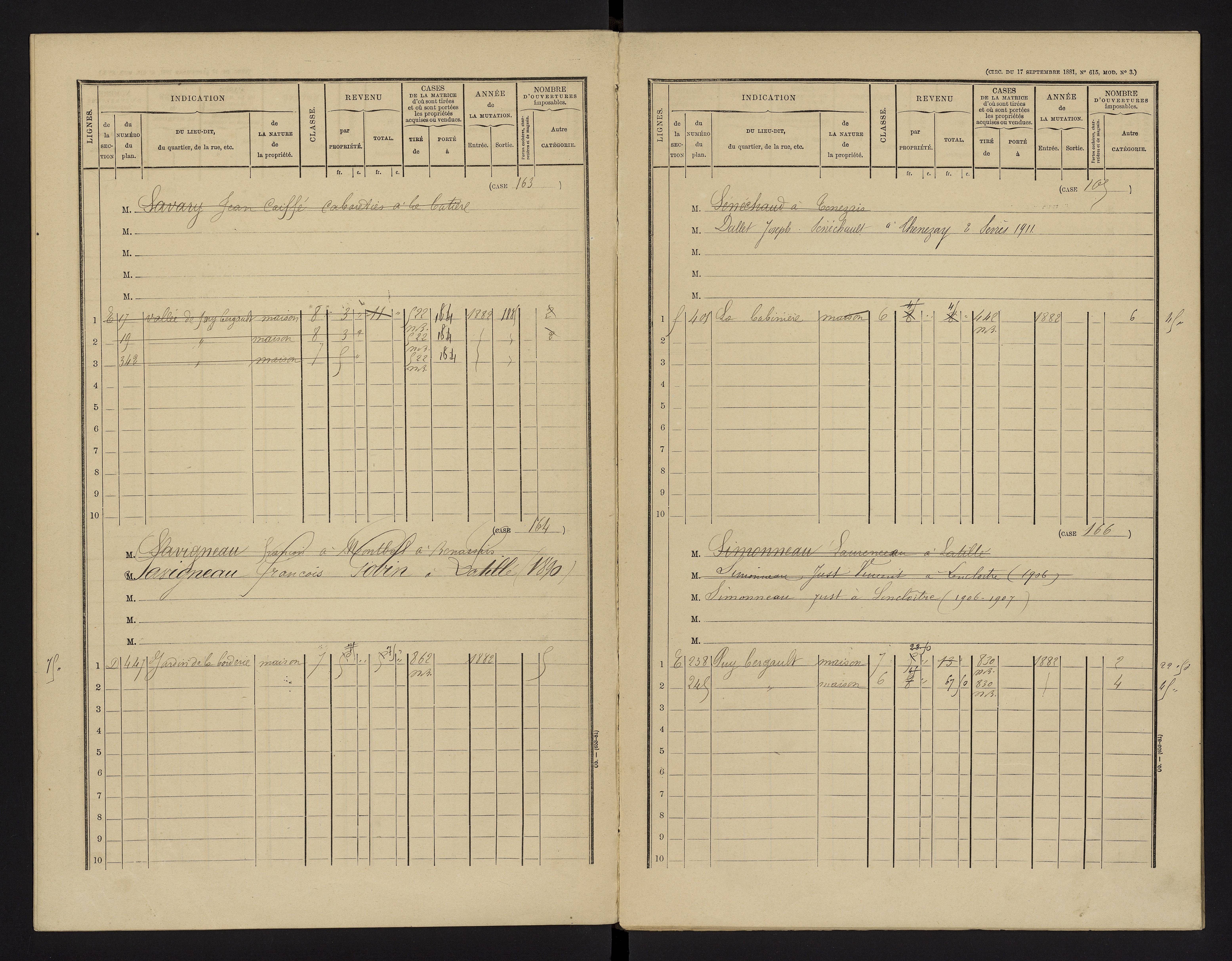 Benassay - FRAD086_cadastre Cases 1-240 