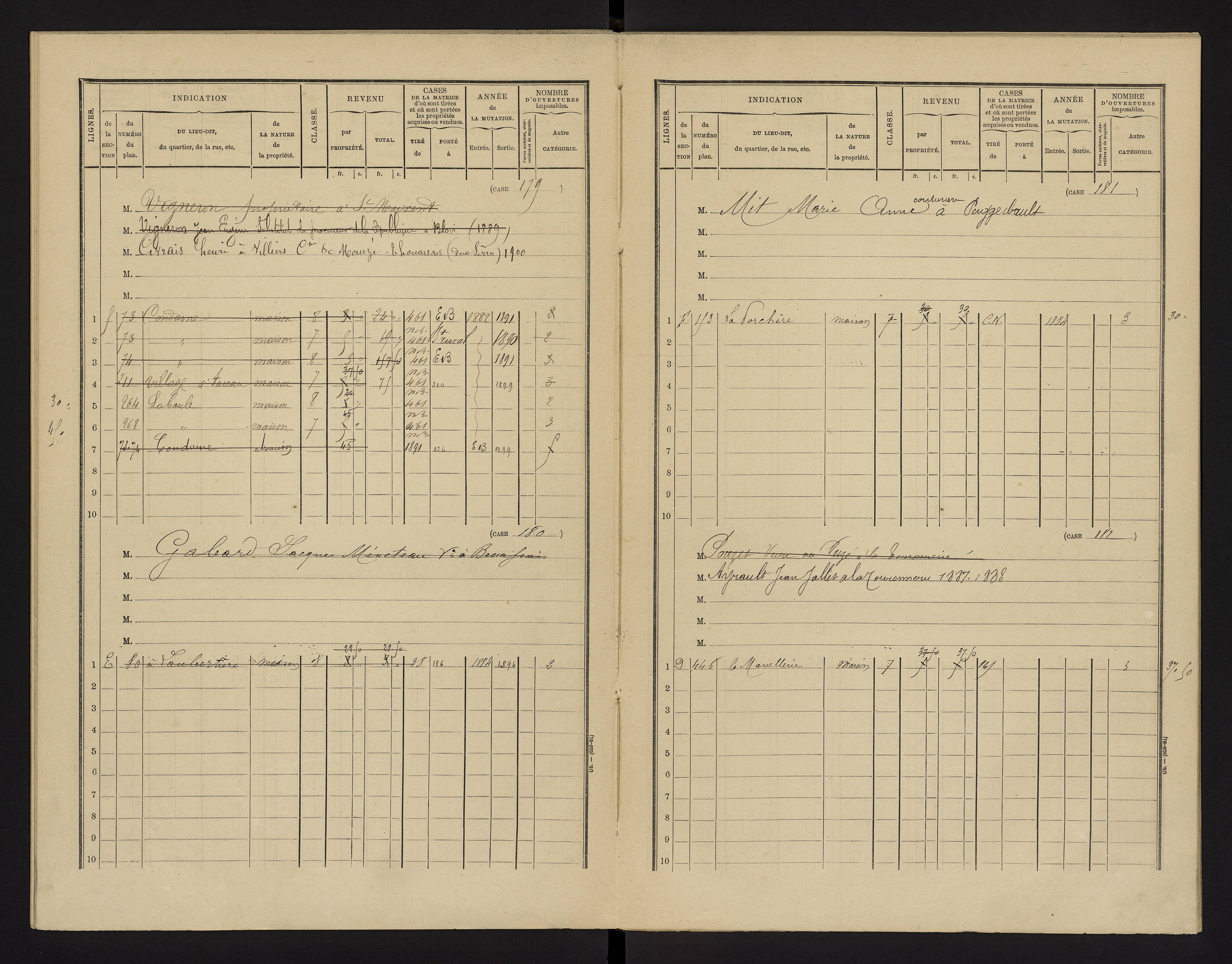 Benassay - FRAD086_cadastre Cases 1-240 