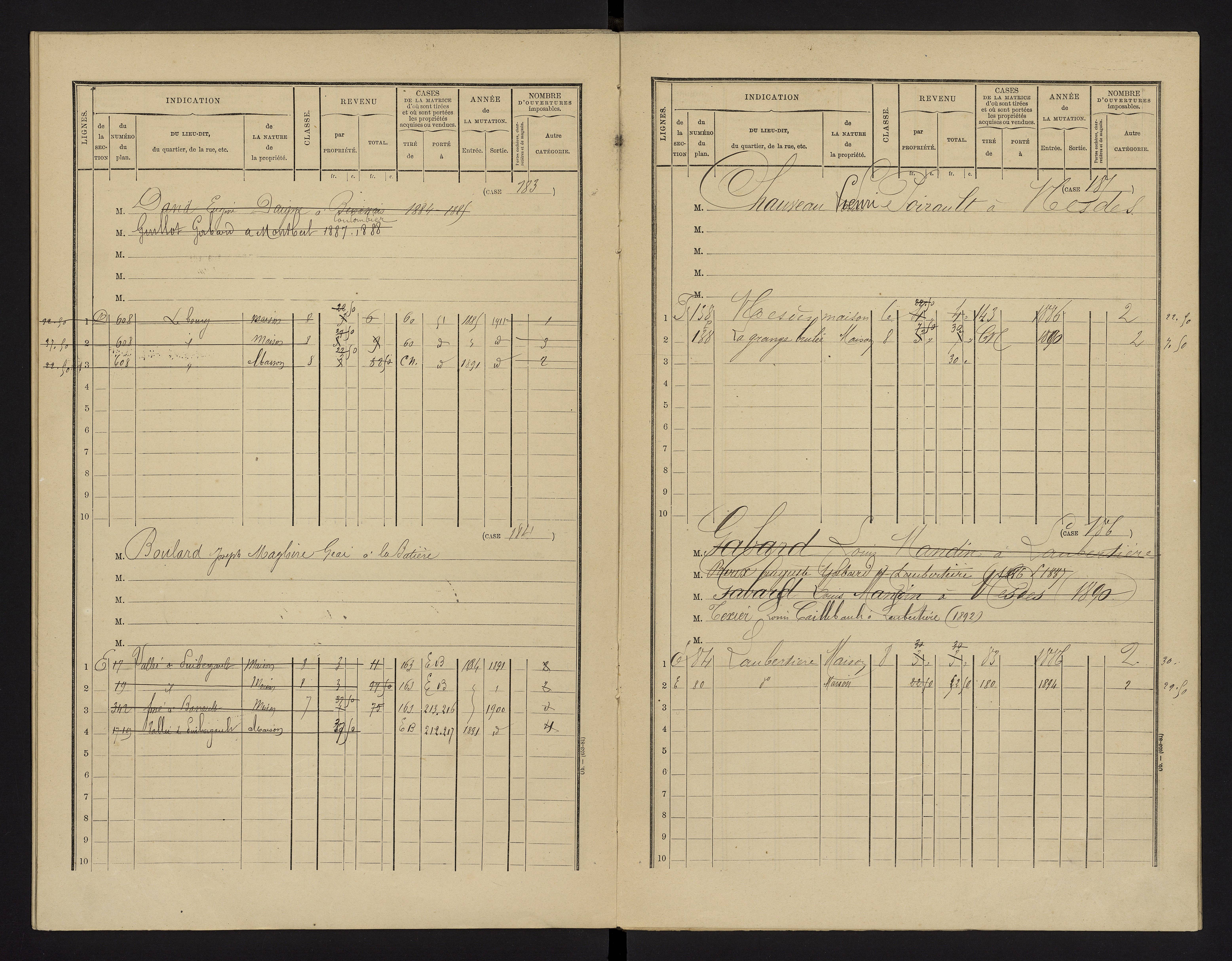 Benassay - FRAD086_cadastre Cases 1-240 