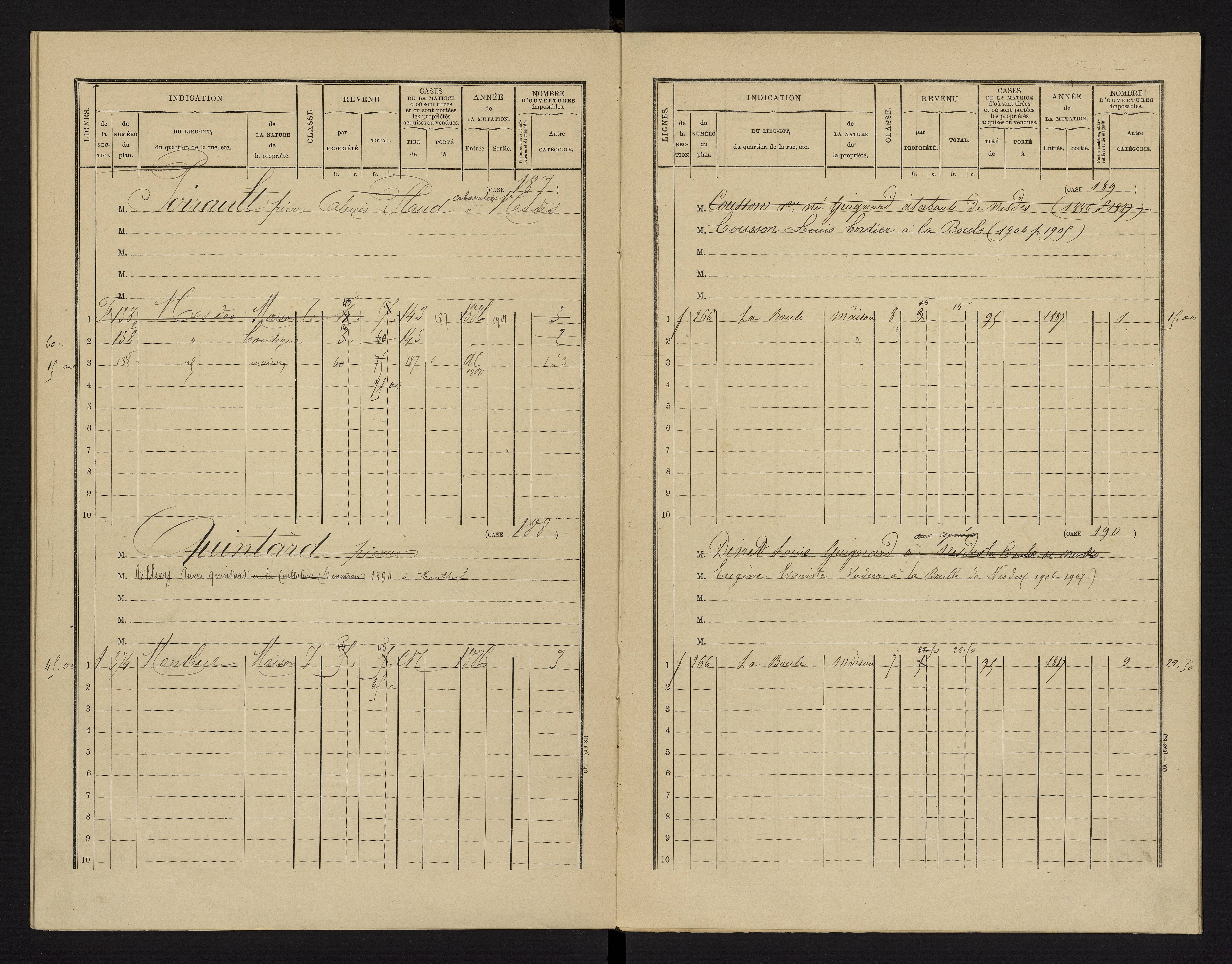 Benassay - FRAD086_cadastre Cases 1-240 