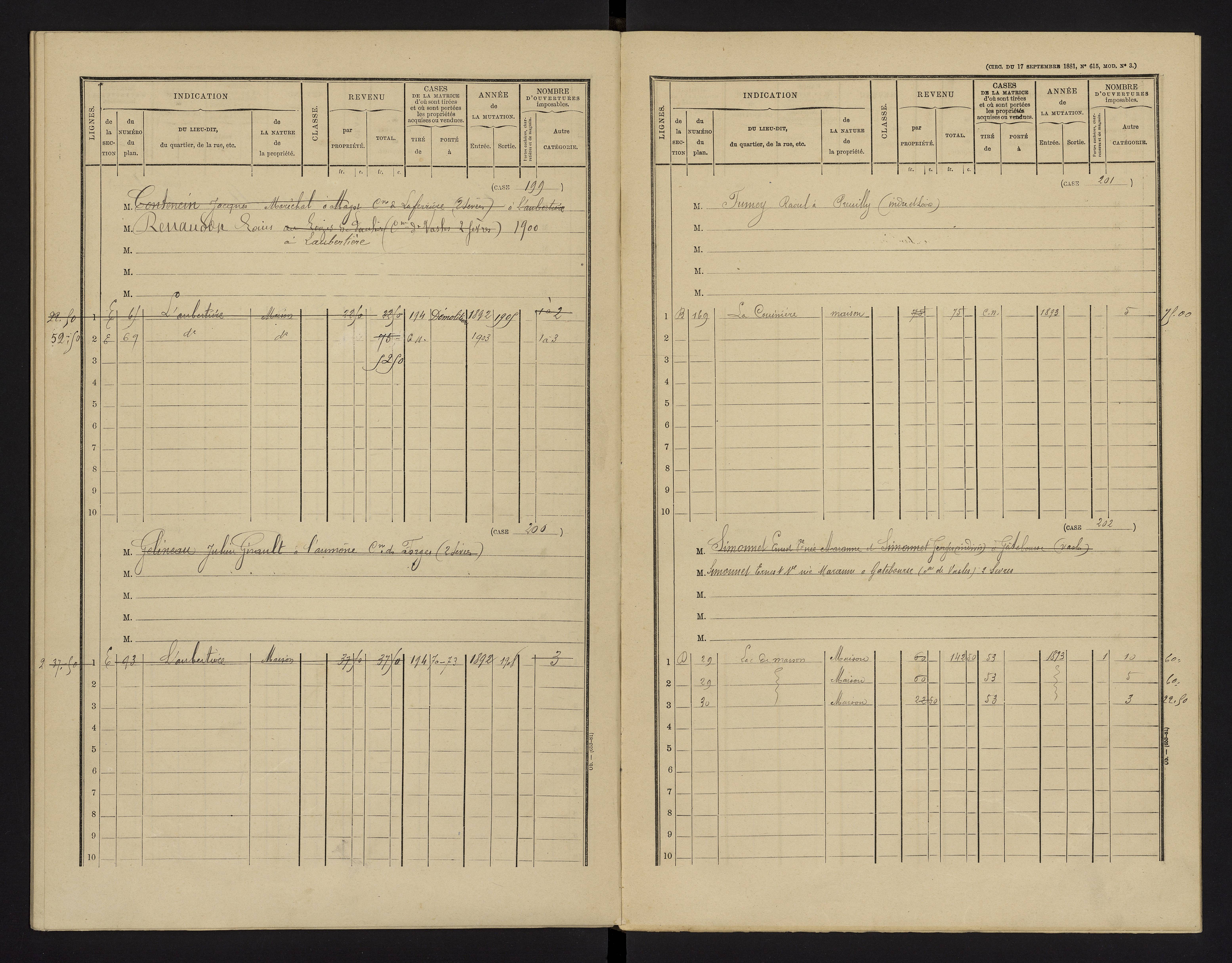 Benassay - FRAD086_cadastre Cases 1-240 