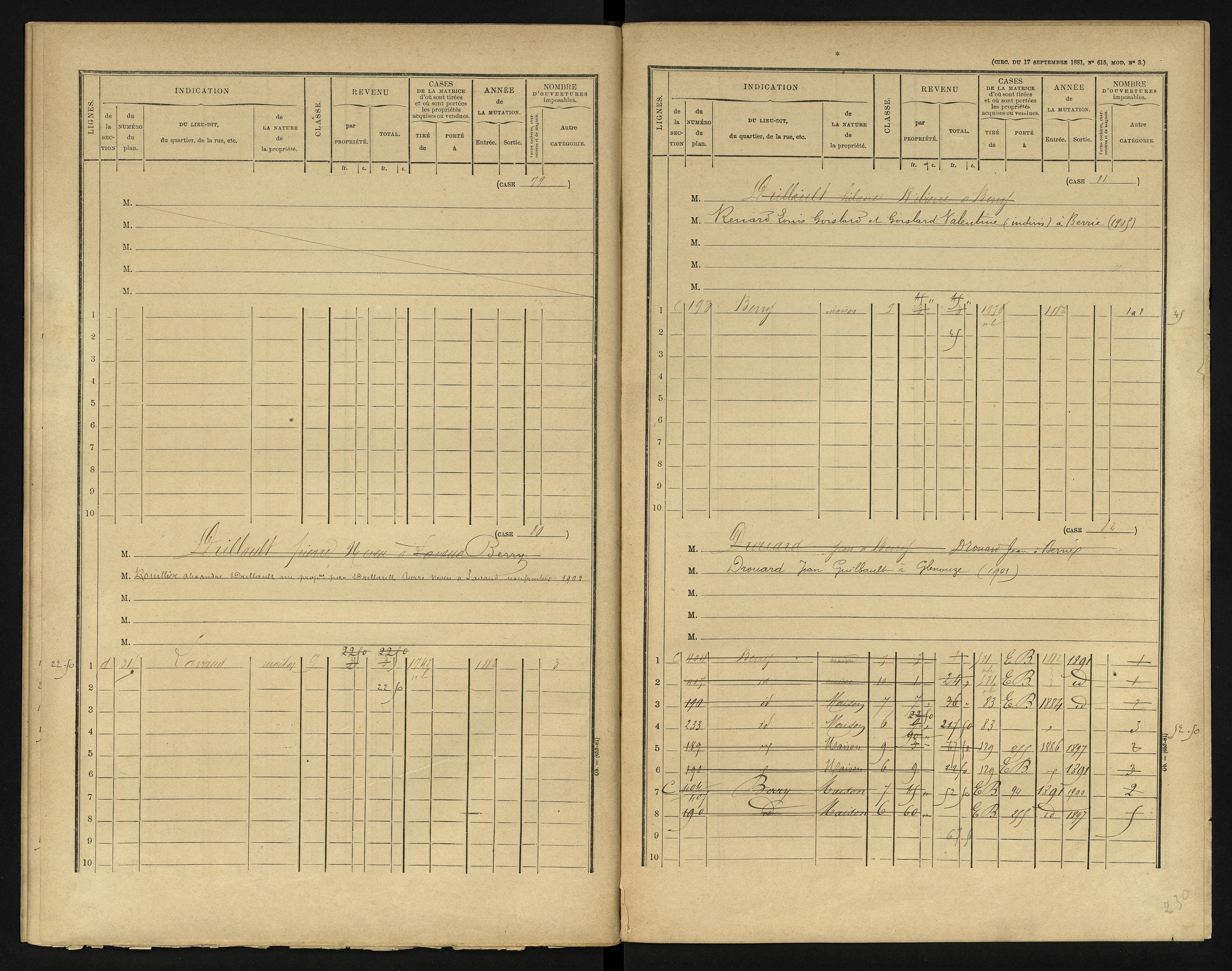 Berrie - FRAD086_cadastre Cases 1-280 