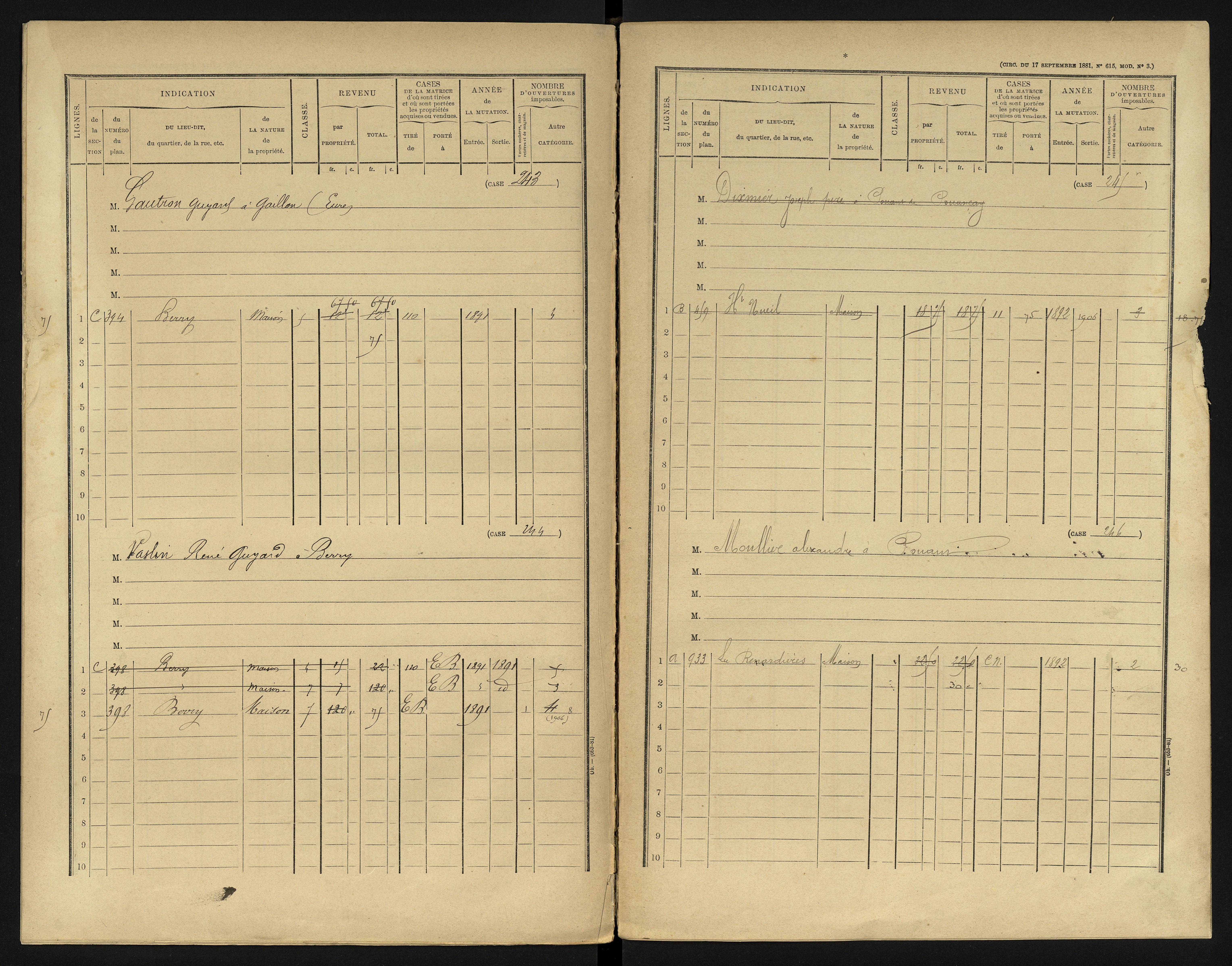 Berrie - FRAD086_cadastre Cases 1-280 