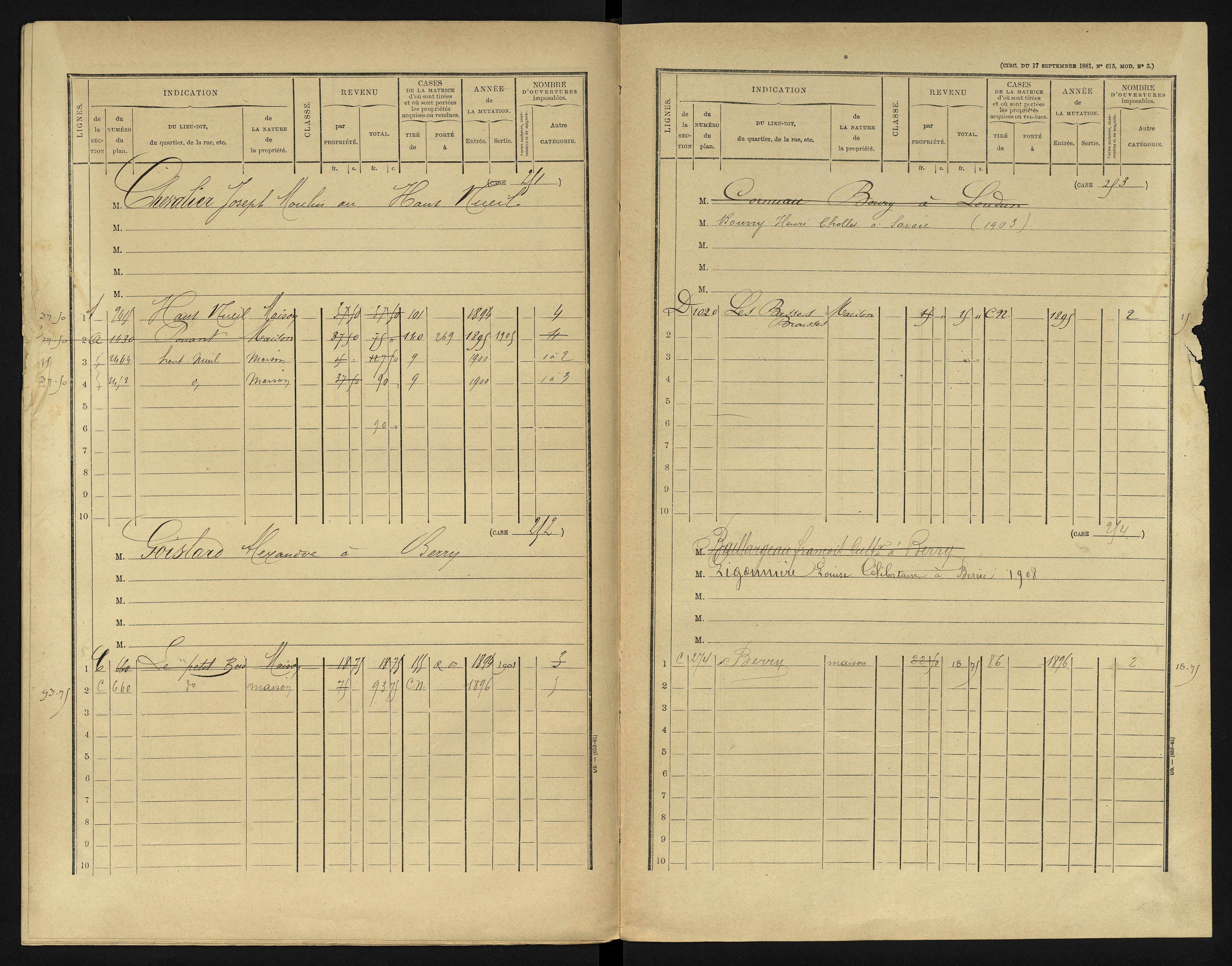 Berrie - FRAD086_cadastre Cases 1-280 