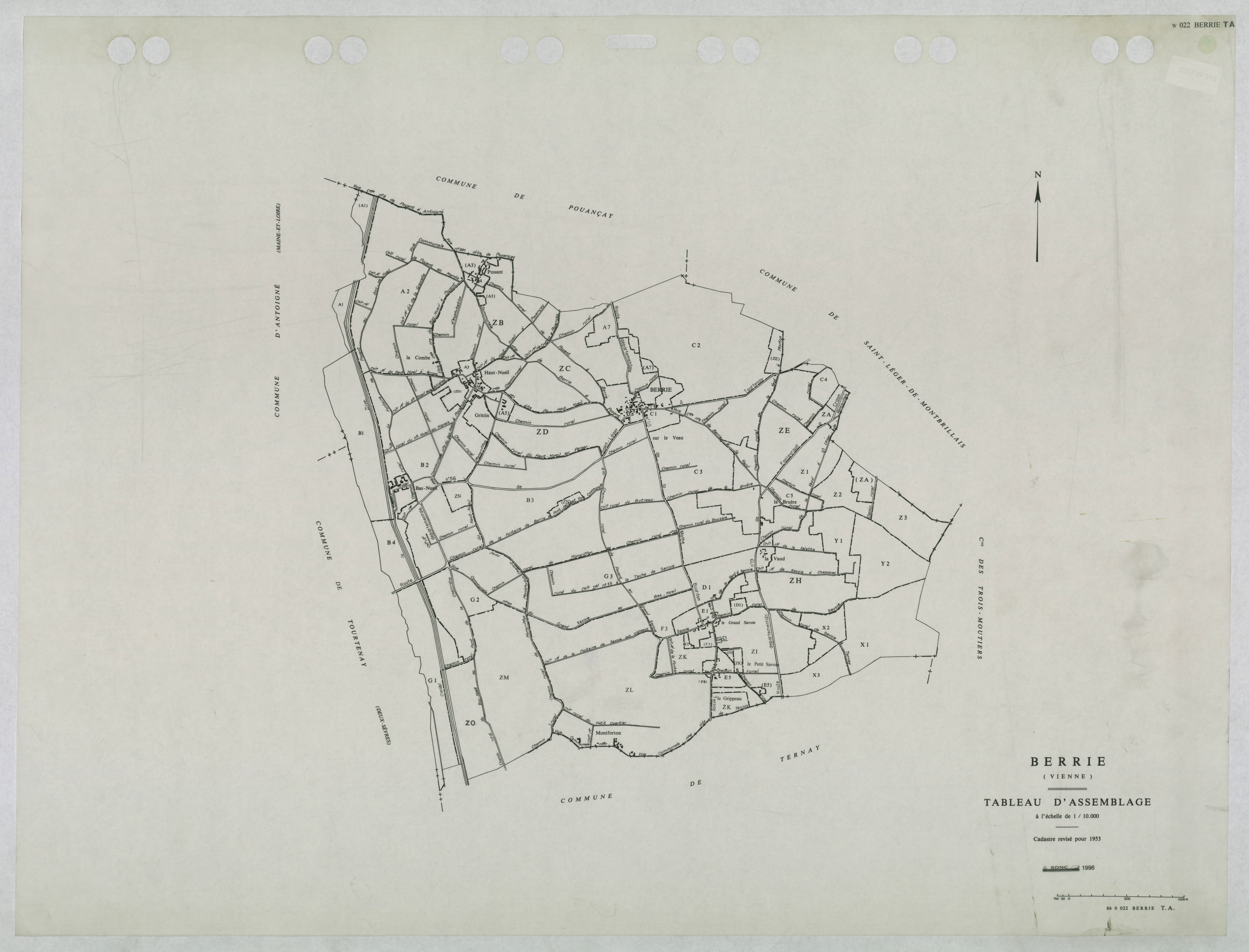 Berrie - FRAD086_cadastre Tableau d'assemblage (1 feuille) 