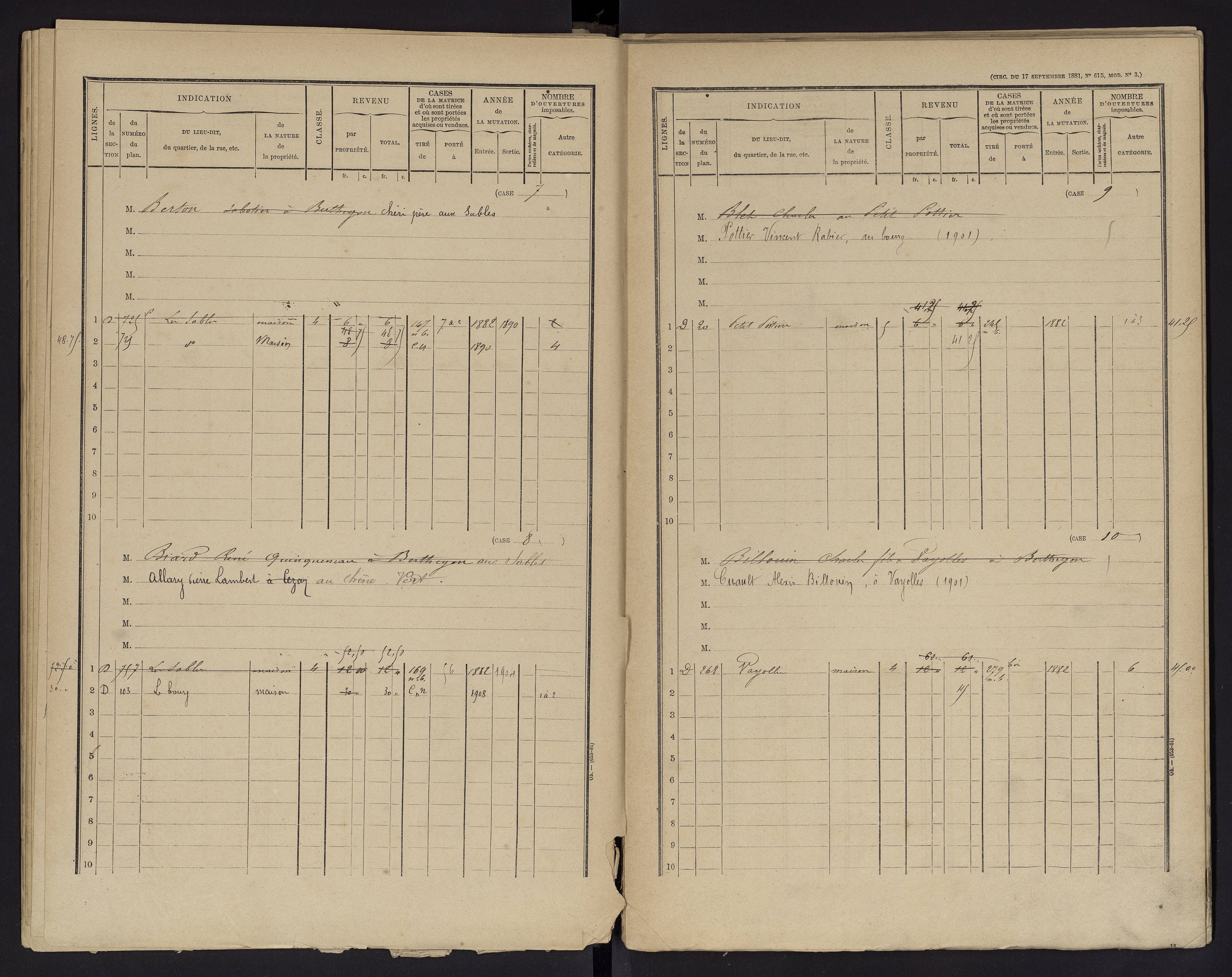 Berthegon - FRAD086_cadastre Cases 1-152 