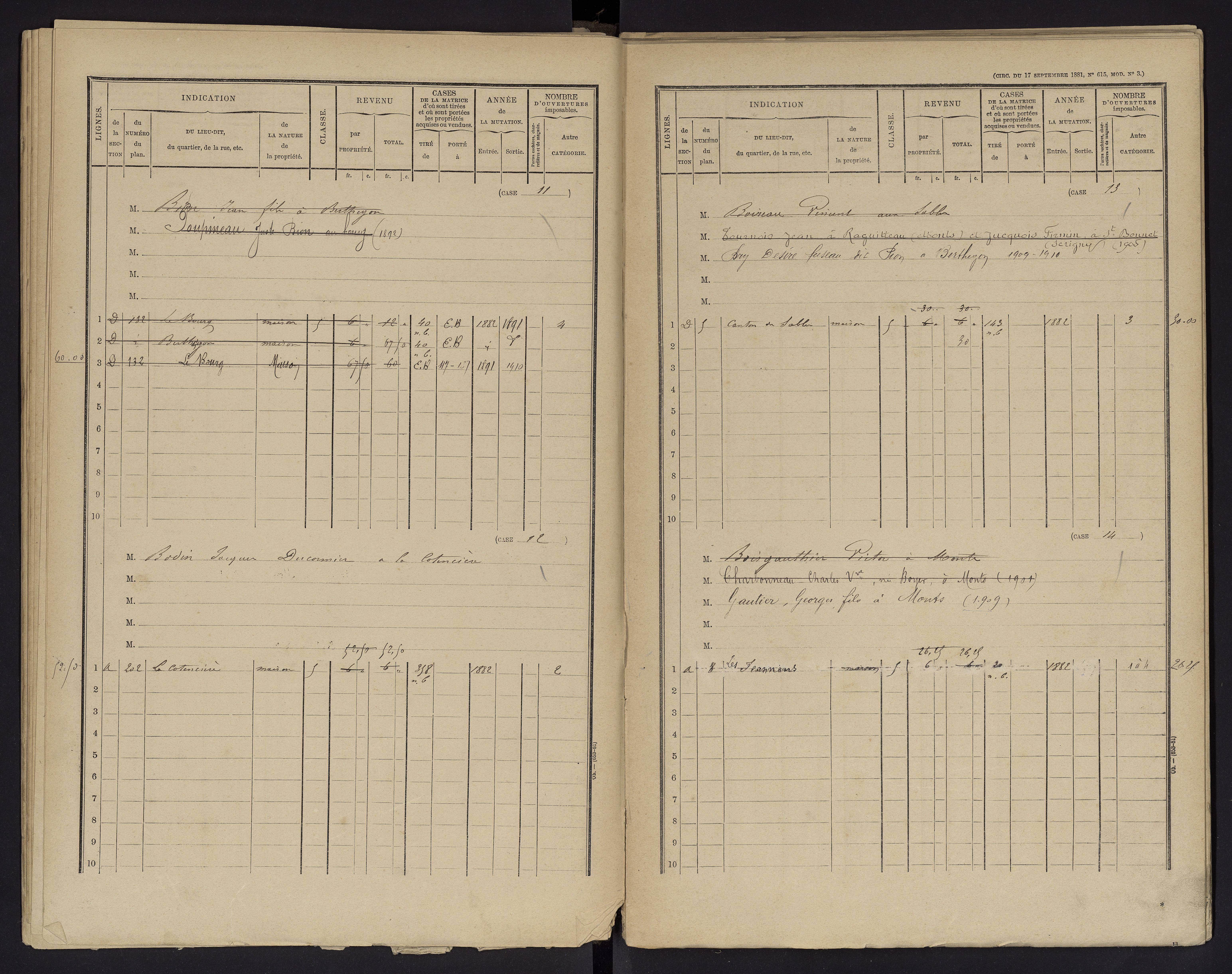 Berthegon - FRAD086_cadastre Cases 1-152 