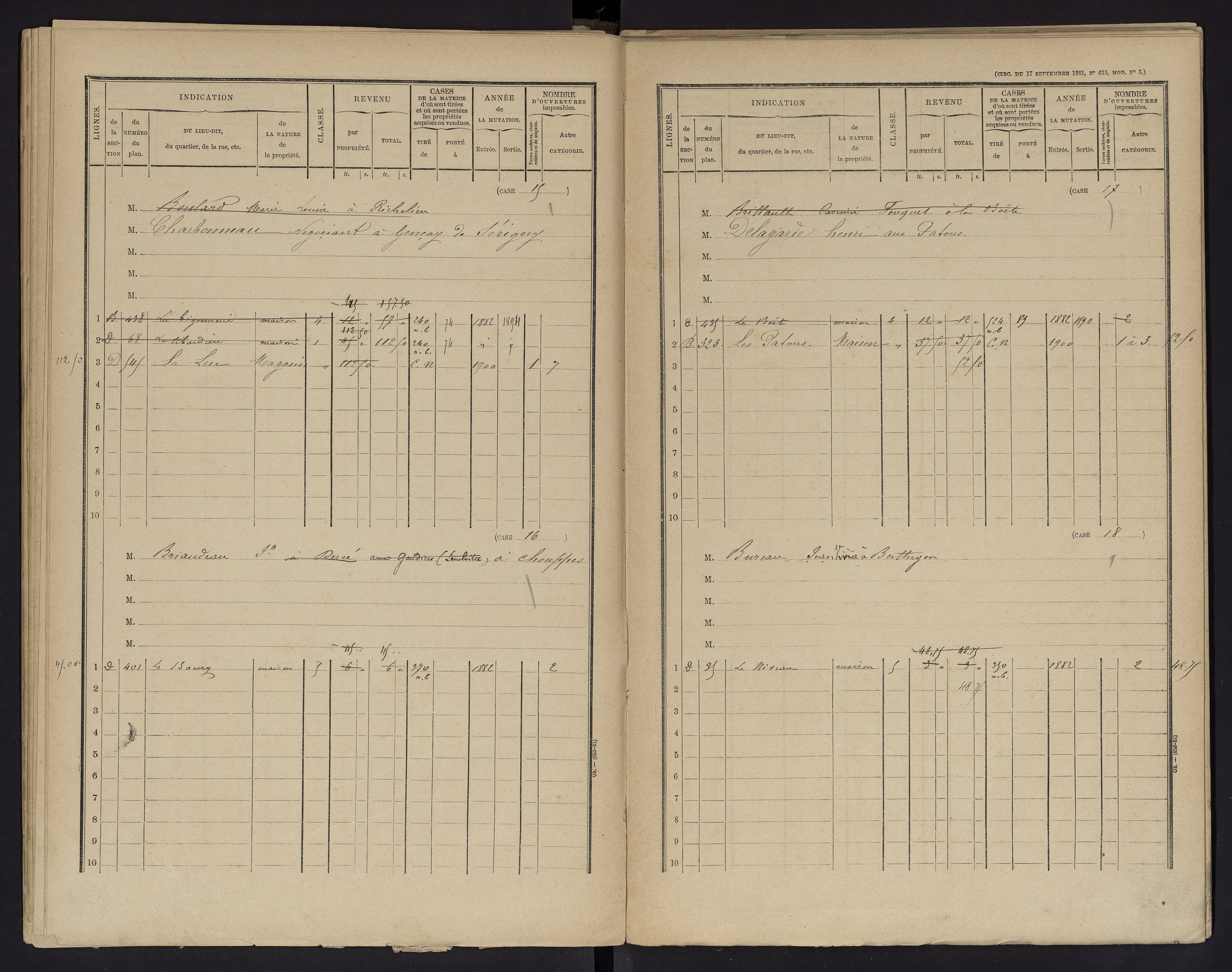 Berthegon - FRAD086_cadastre Cases 1-152 