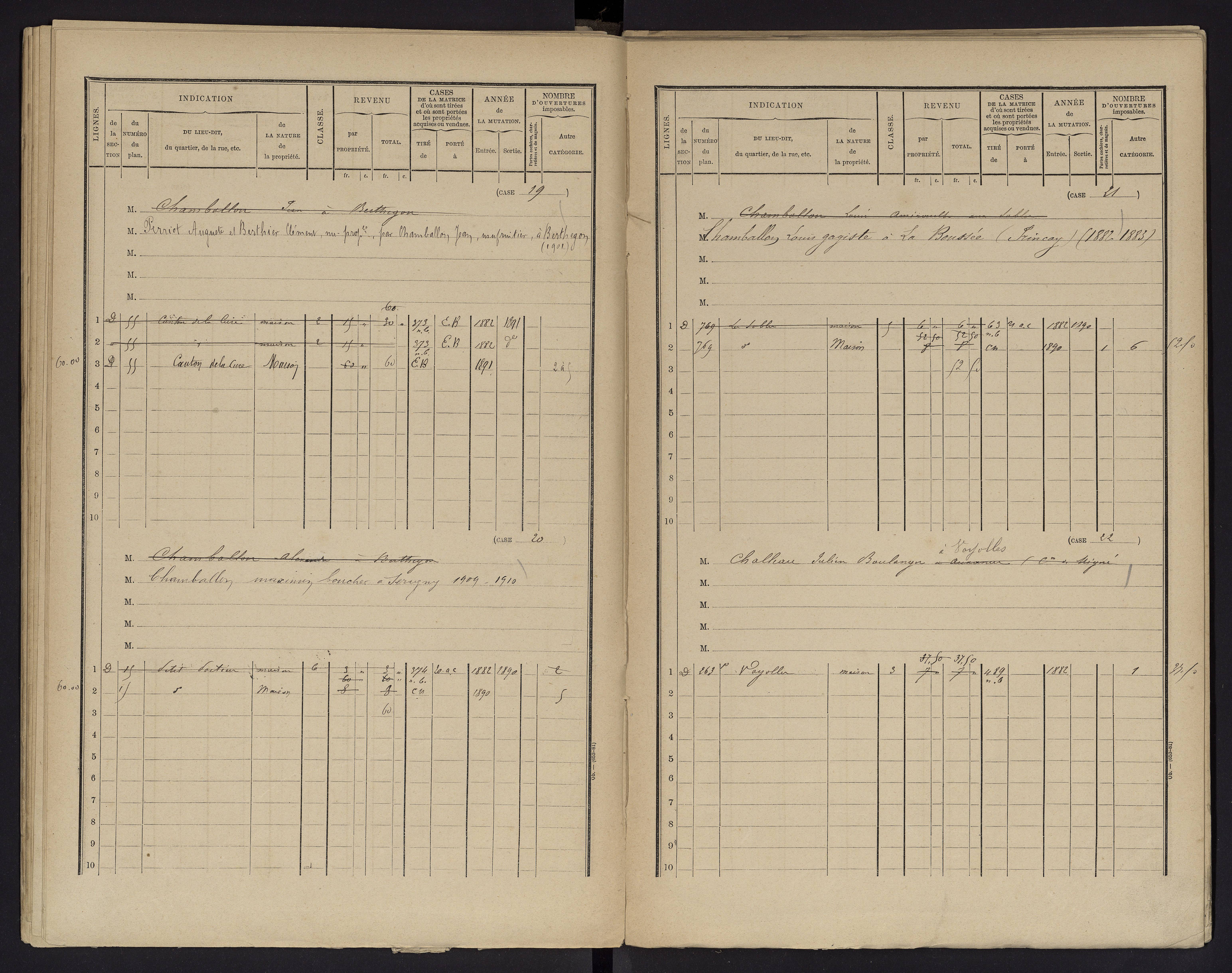 Berthegon - FRAD086_cadastre Cases 1-152 