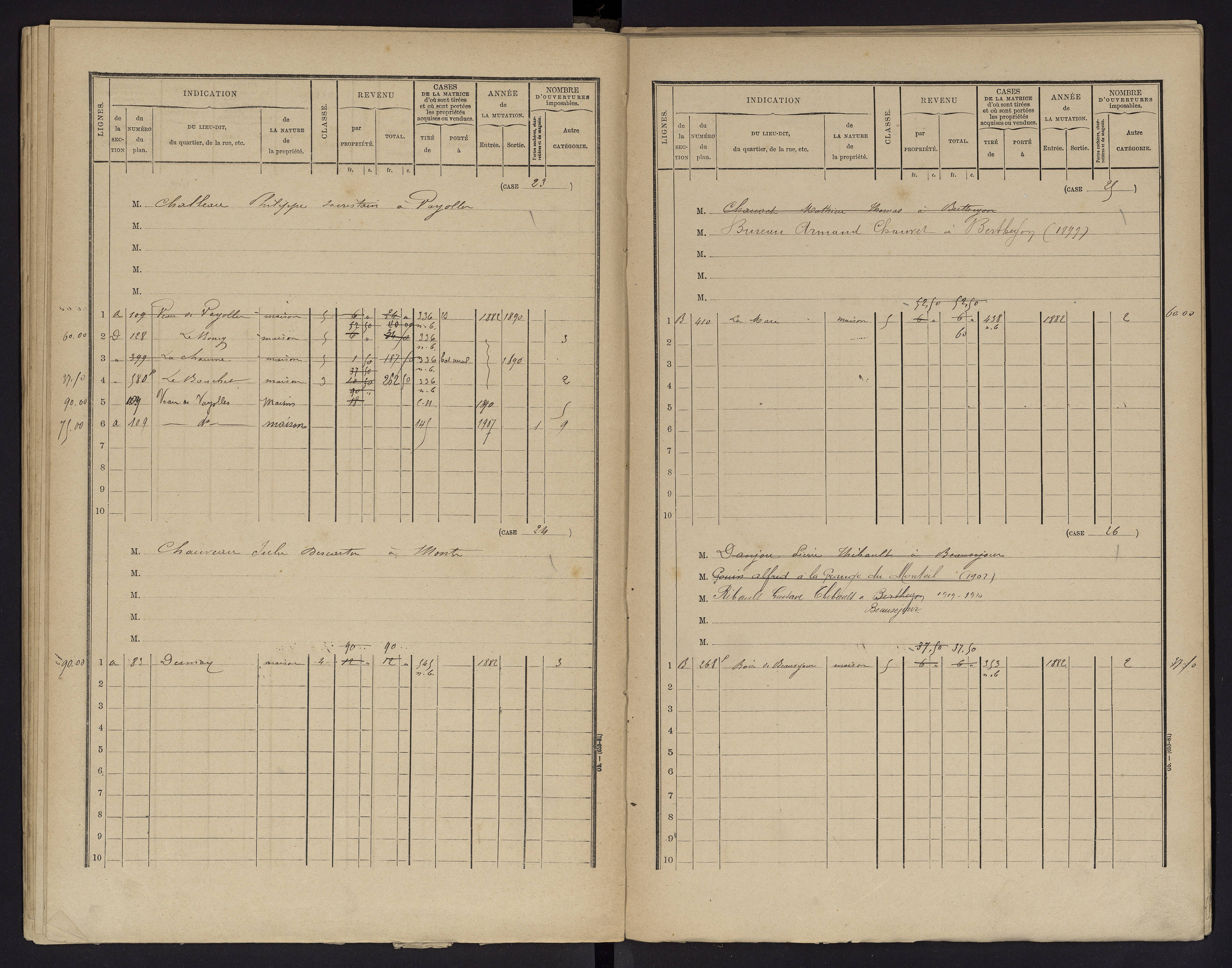 Berthegon - FRAD086_cadastre Cases 1-152 