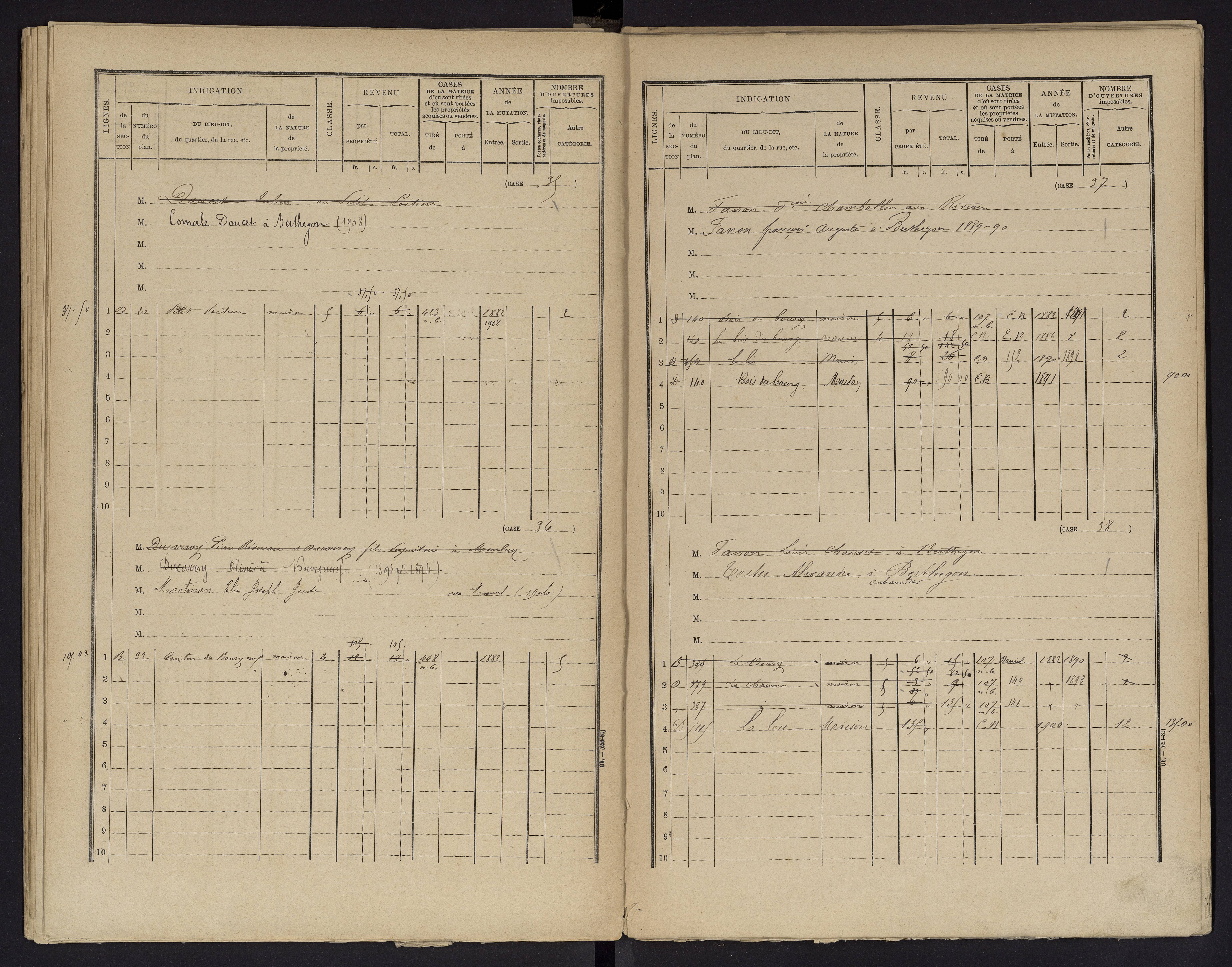 Berthegon - FRAD086_cadastre Cases 1-152 