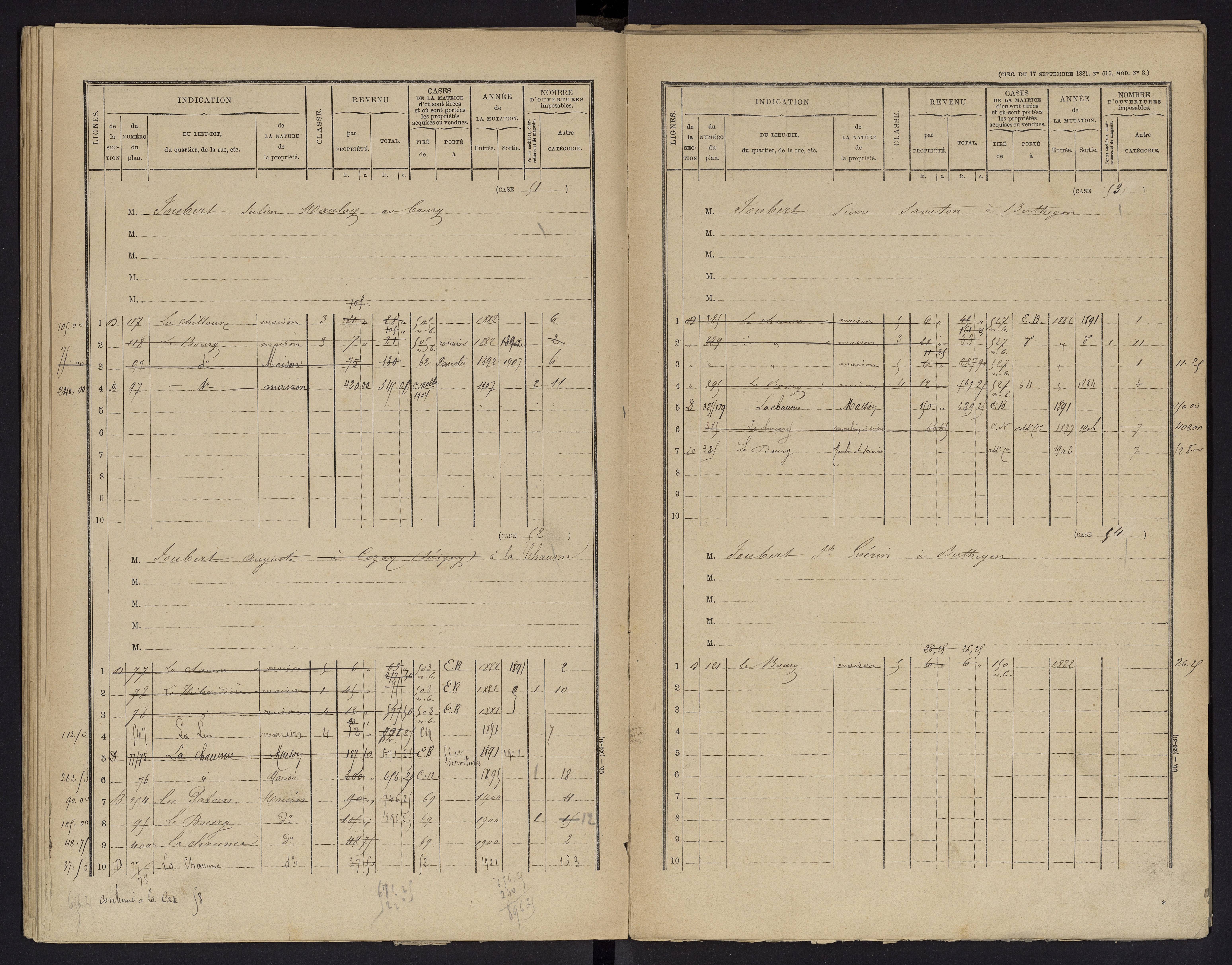 Berthegon - FRAD086_cadastre Cases 1-152 