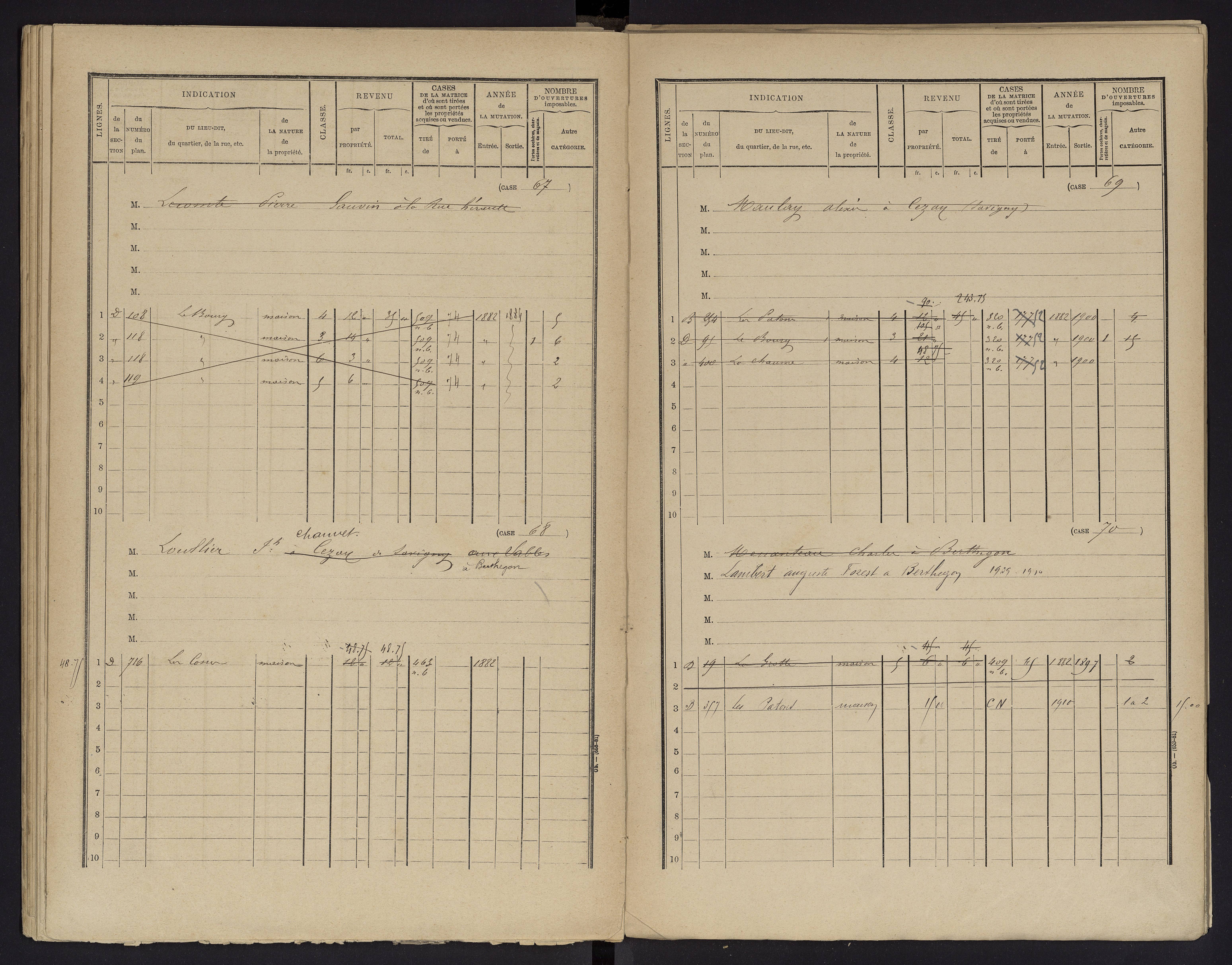 Berthegon - FRAD086_cadastre Cases 1-152 