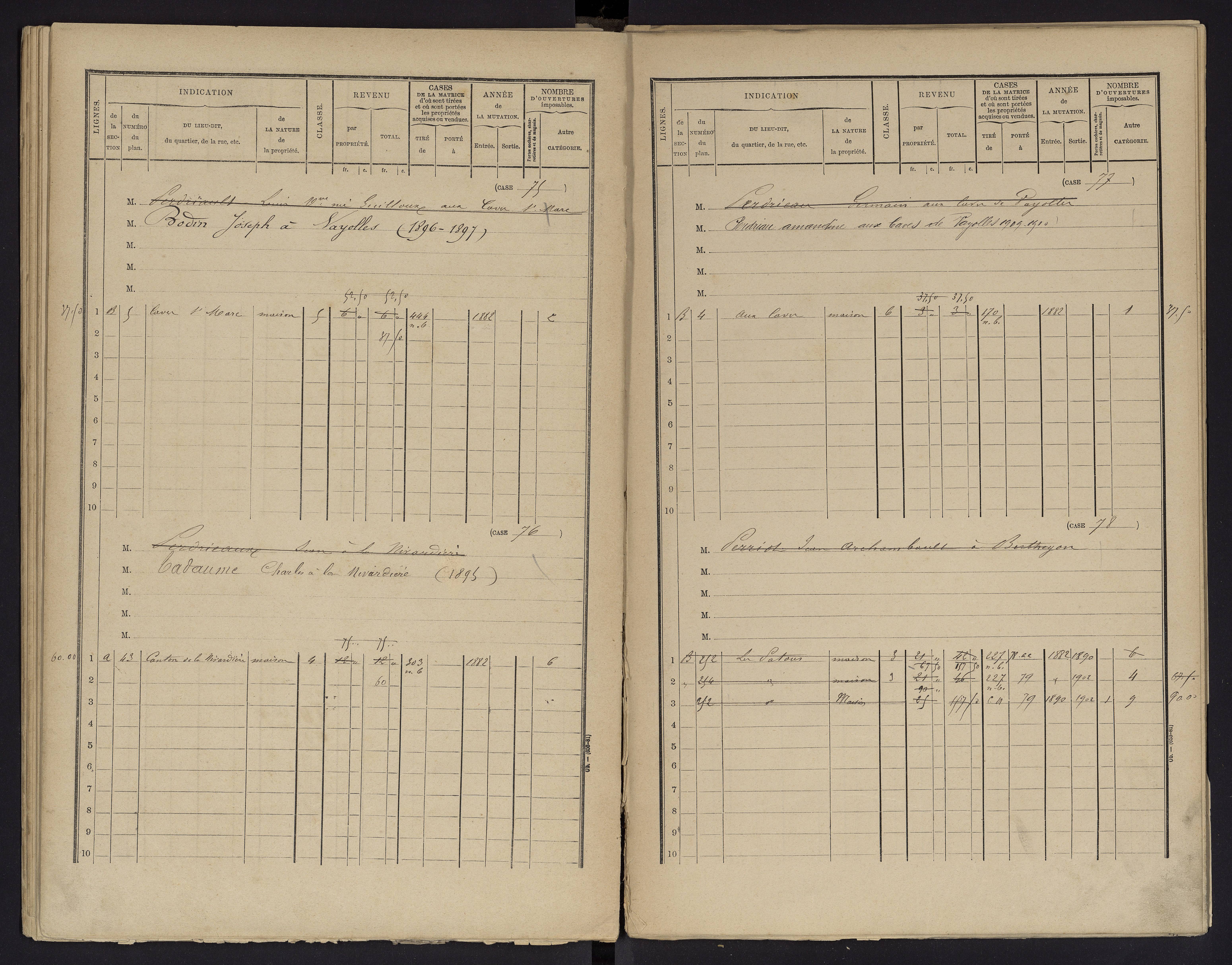 Berthegon - FRAD086_cadastre Cases 1-152 