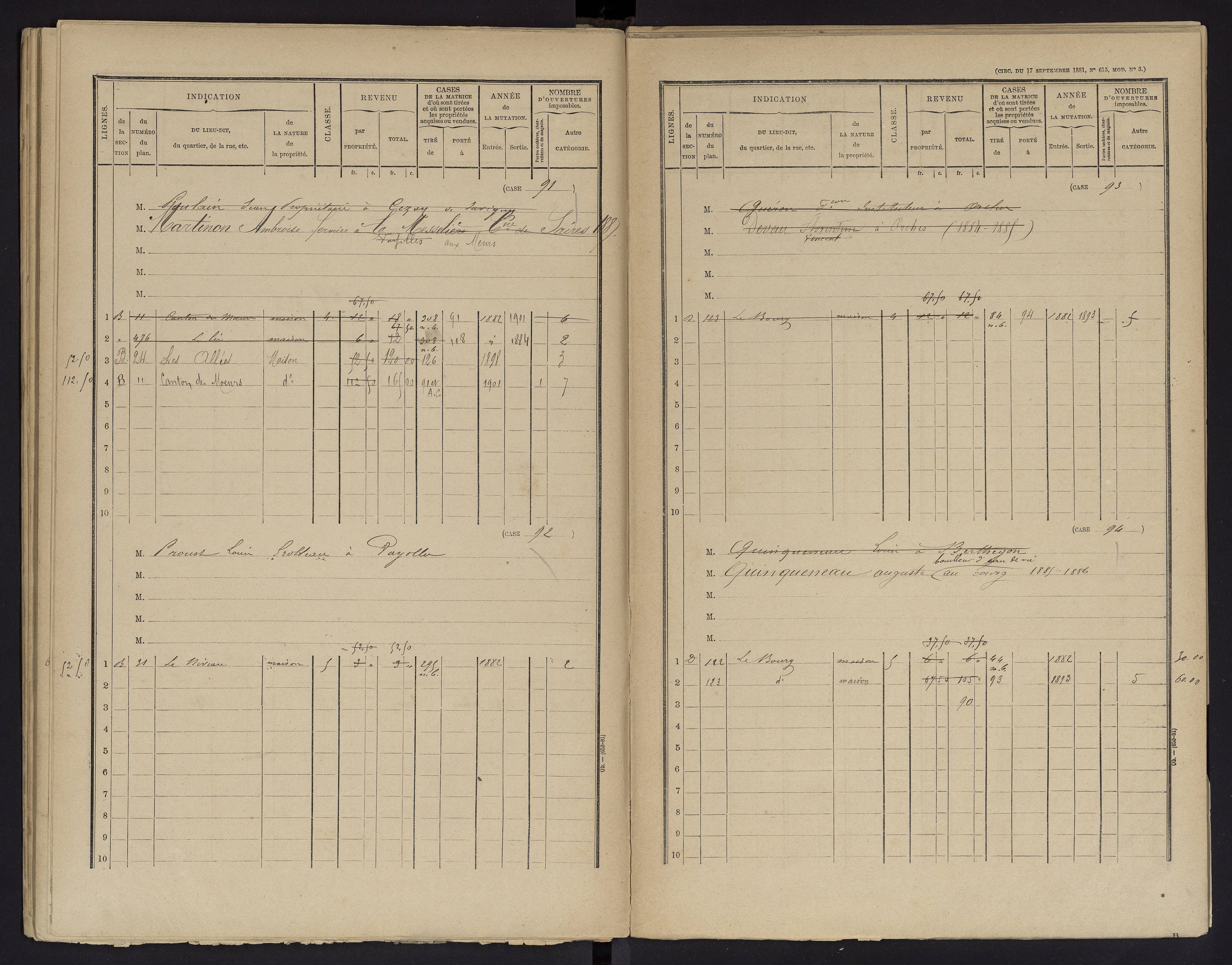 Berthegon - FRAD086_cadastre Cases 1-152 
