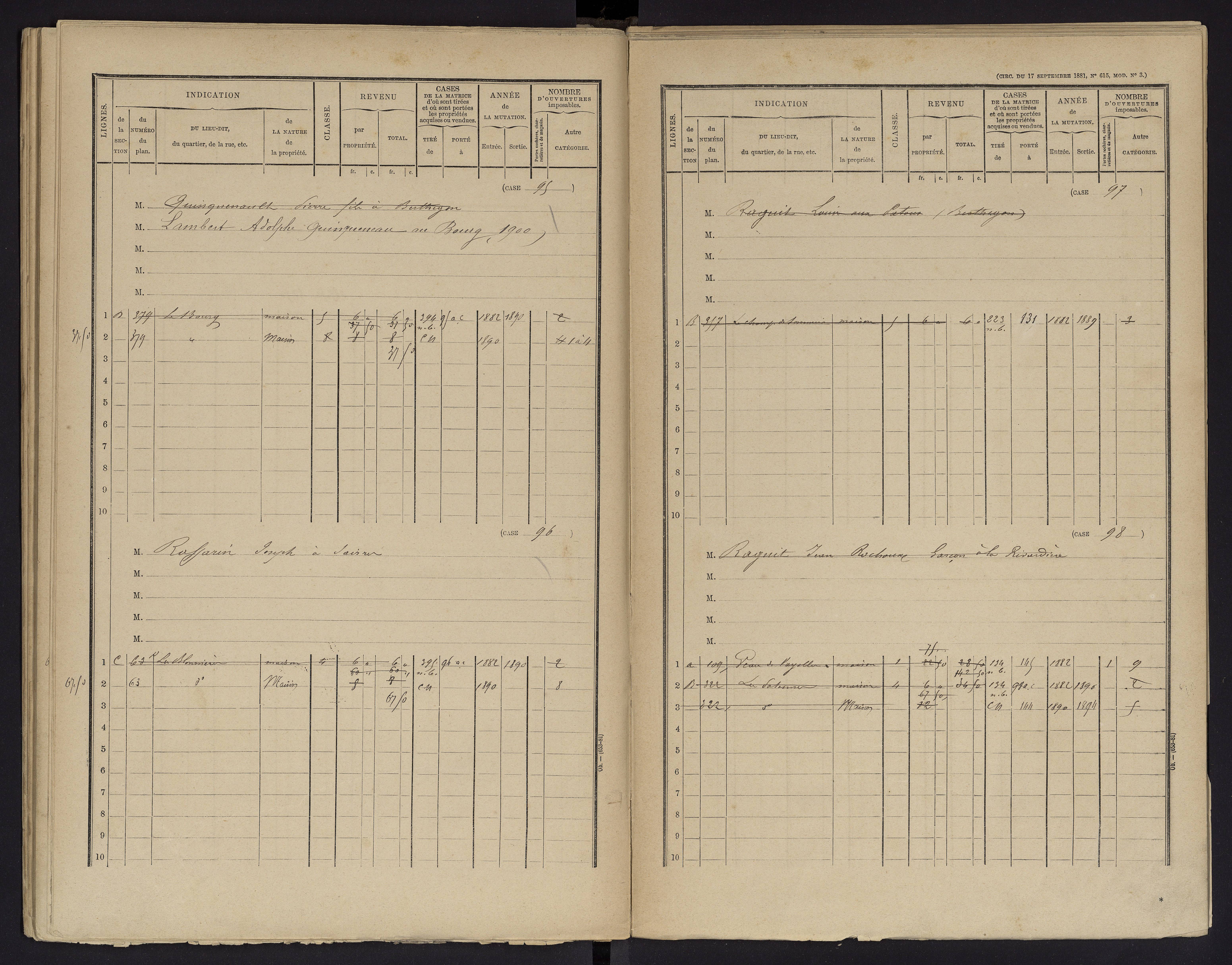 Berthegon - FRAD086_cadastre Cases 1-152 
