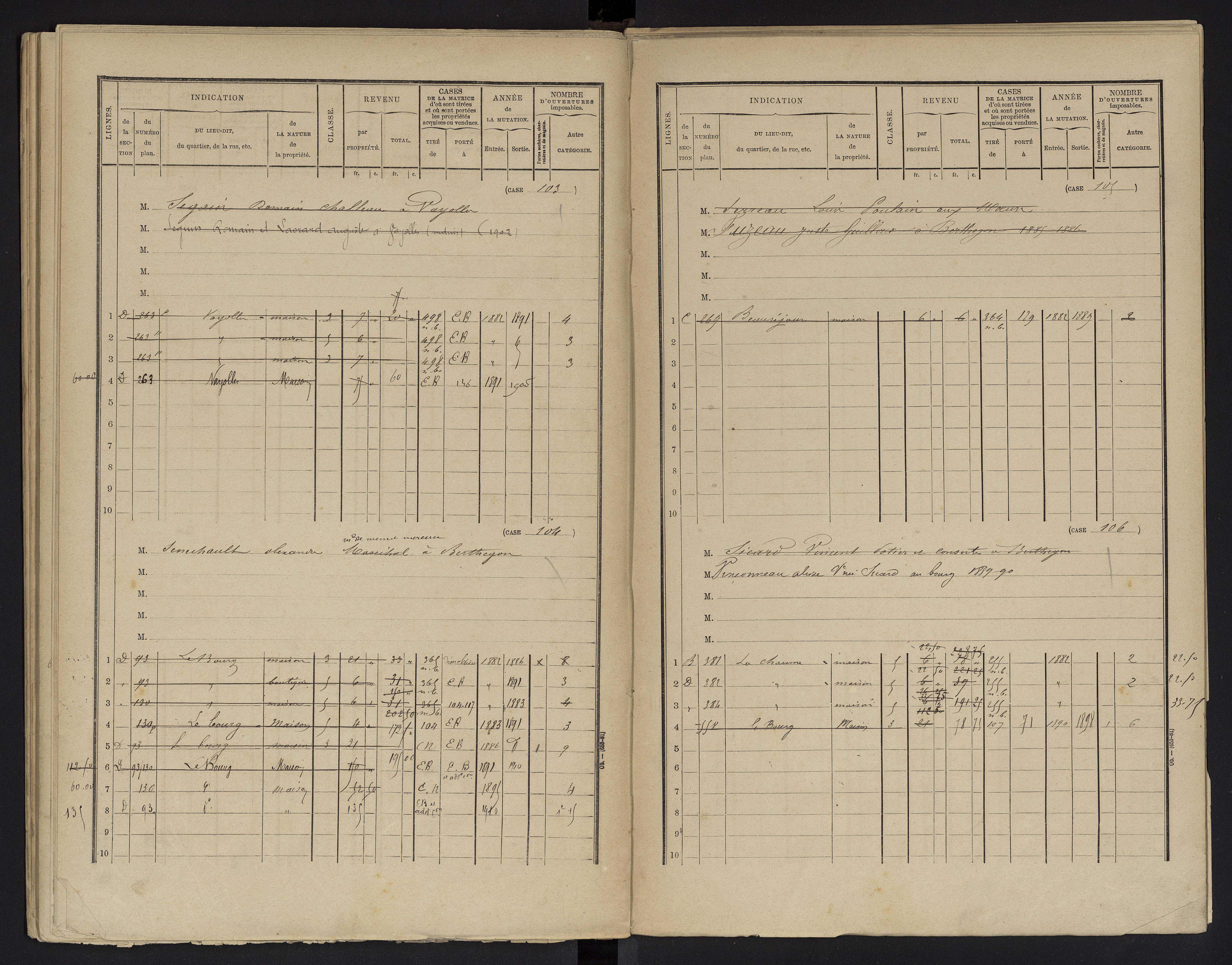 Berthegon - FRAD086_cadastre Cases 1-152 