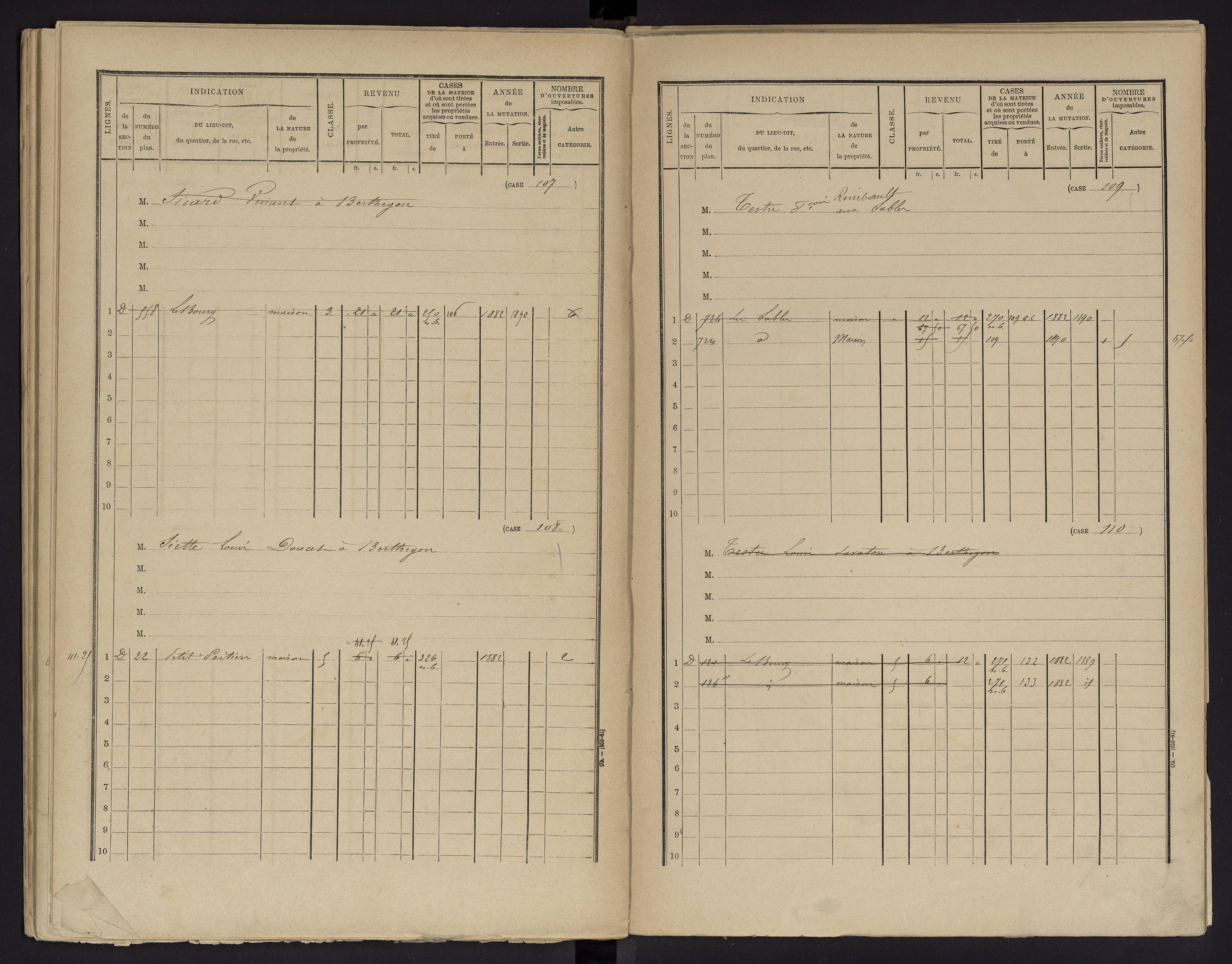 Berthegon - FRAD086_cadastre Cases 1-152 