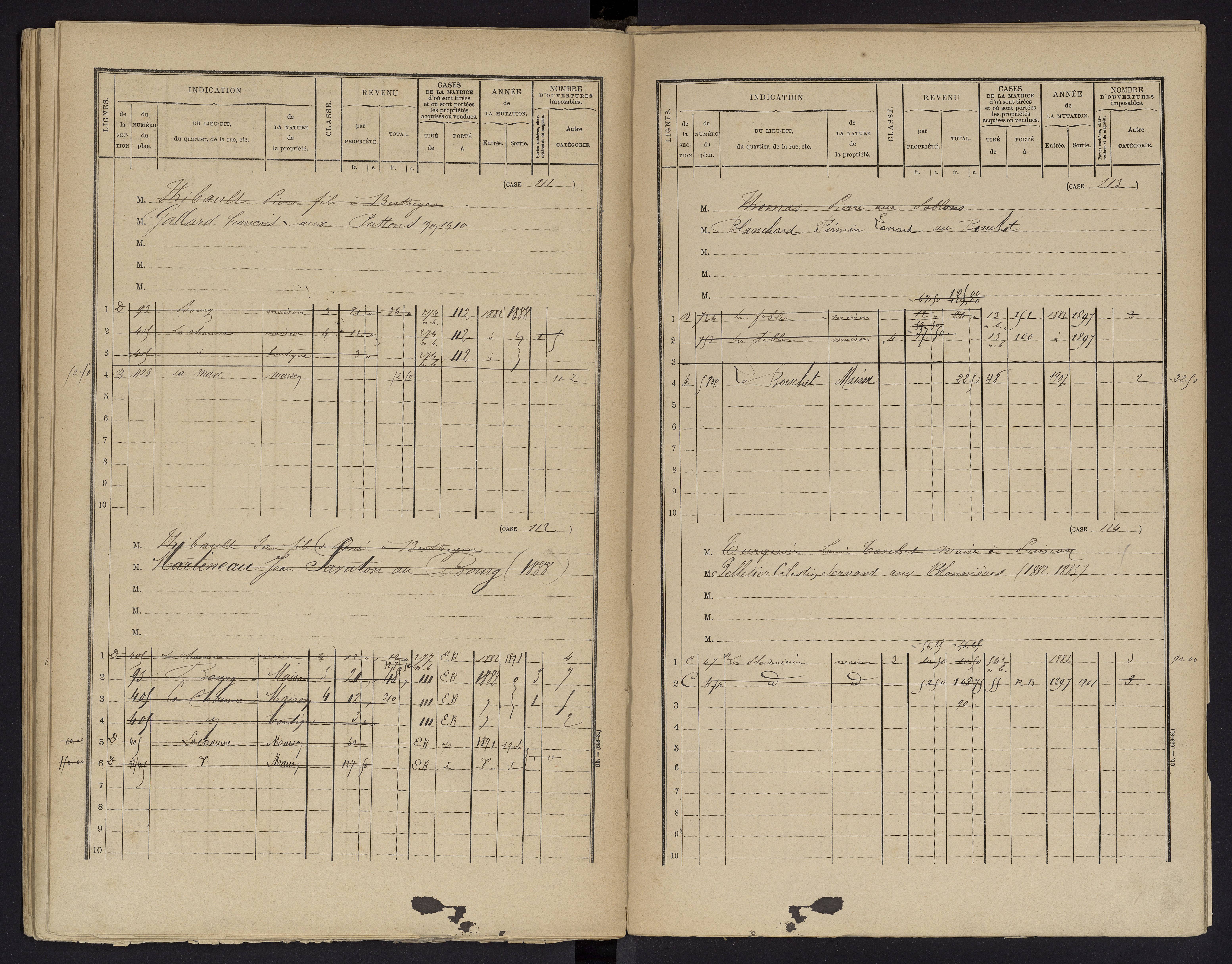 Berthegon - FRAD086_cadastre Cases 1-152 