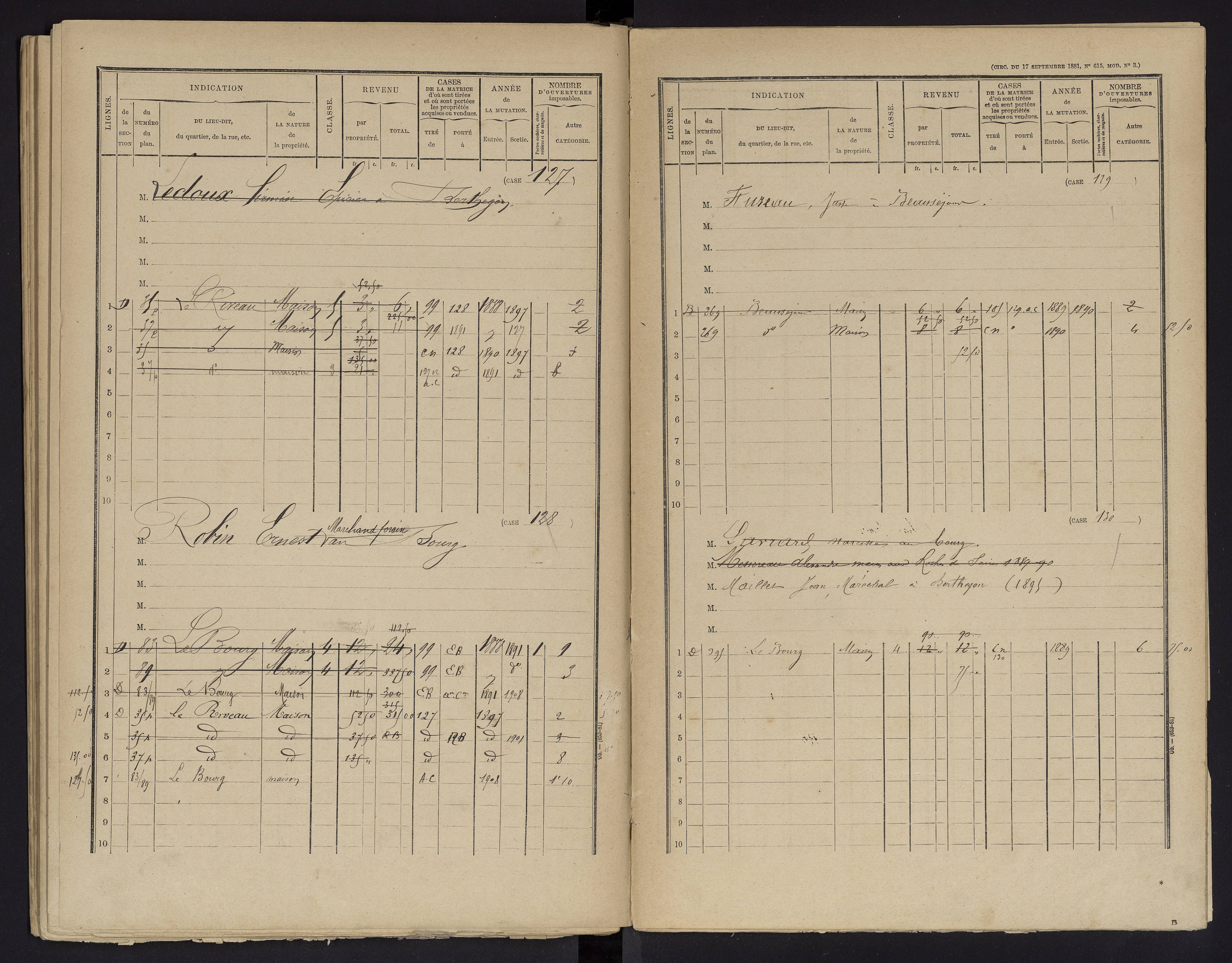 Berthegon - FRAD086_cadastre Cases 1-152 