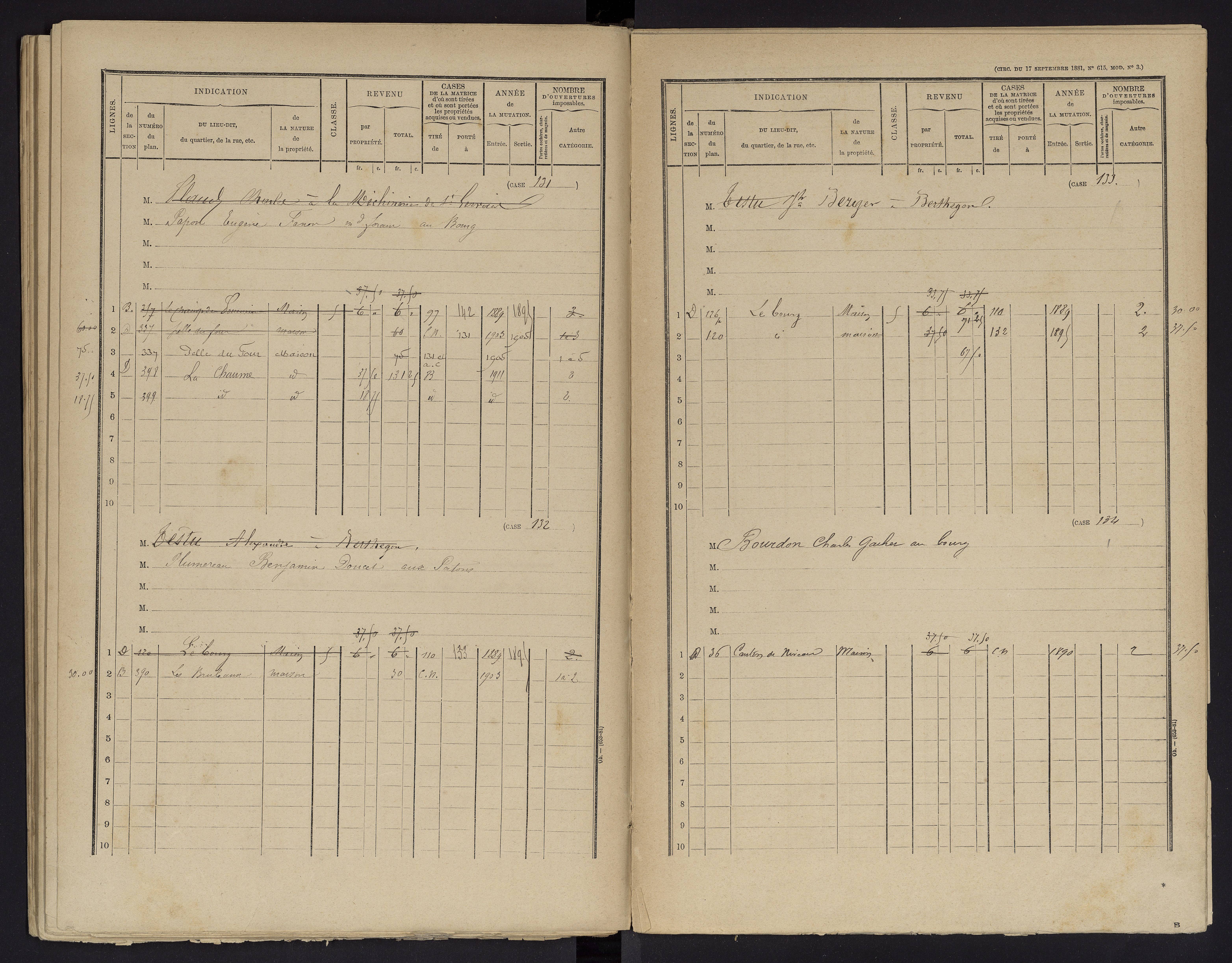 Berthegon - FRAD086_cadastre Cases 1-152 