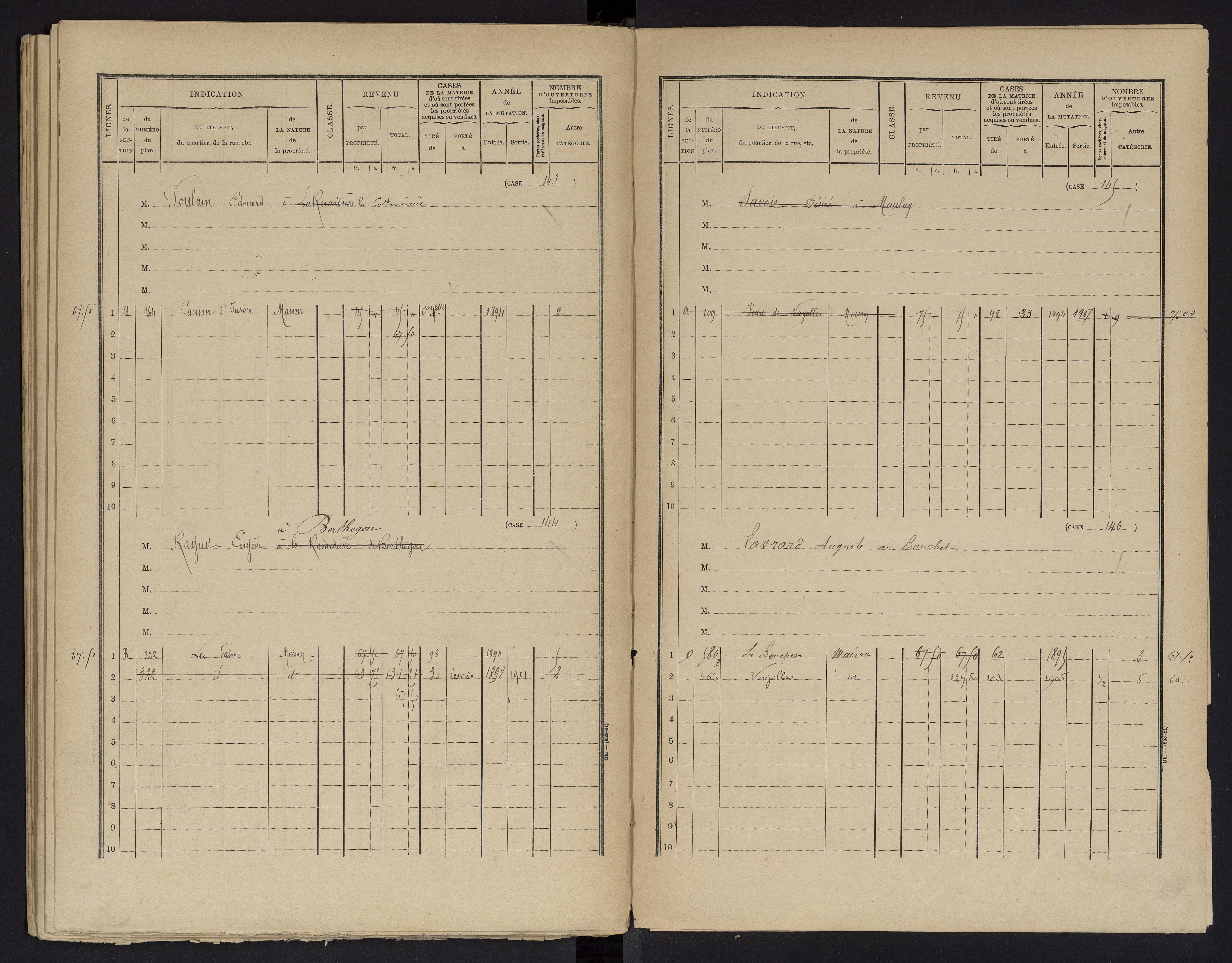 Berthegon - FRAD086_cadastre Cases 1-152 