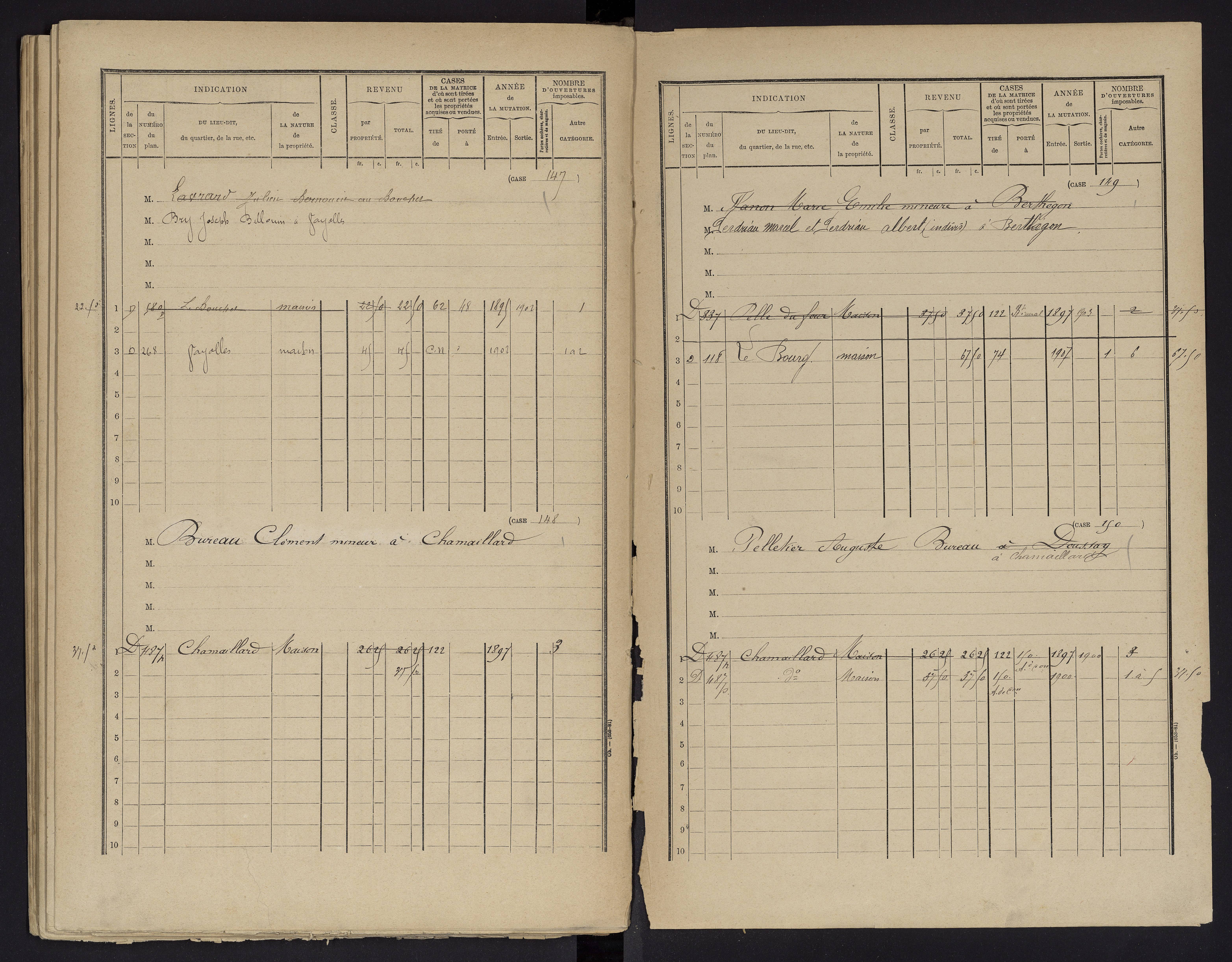 Berthegon - FRAD086_cadastre Cases 1-152 