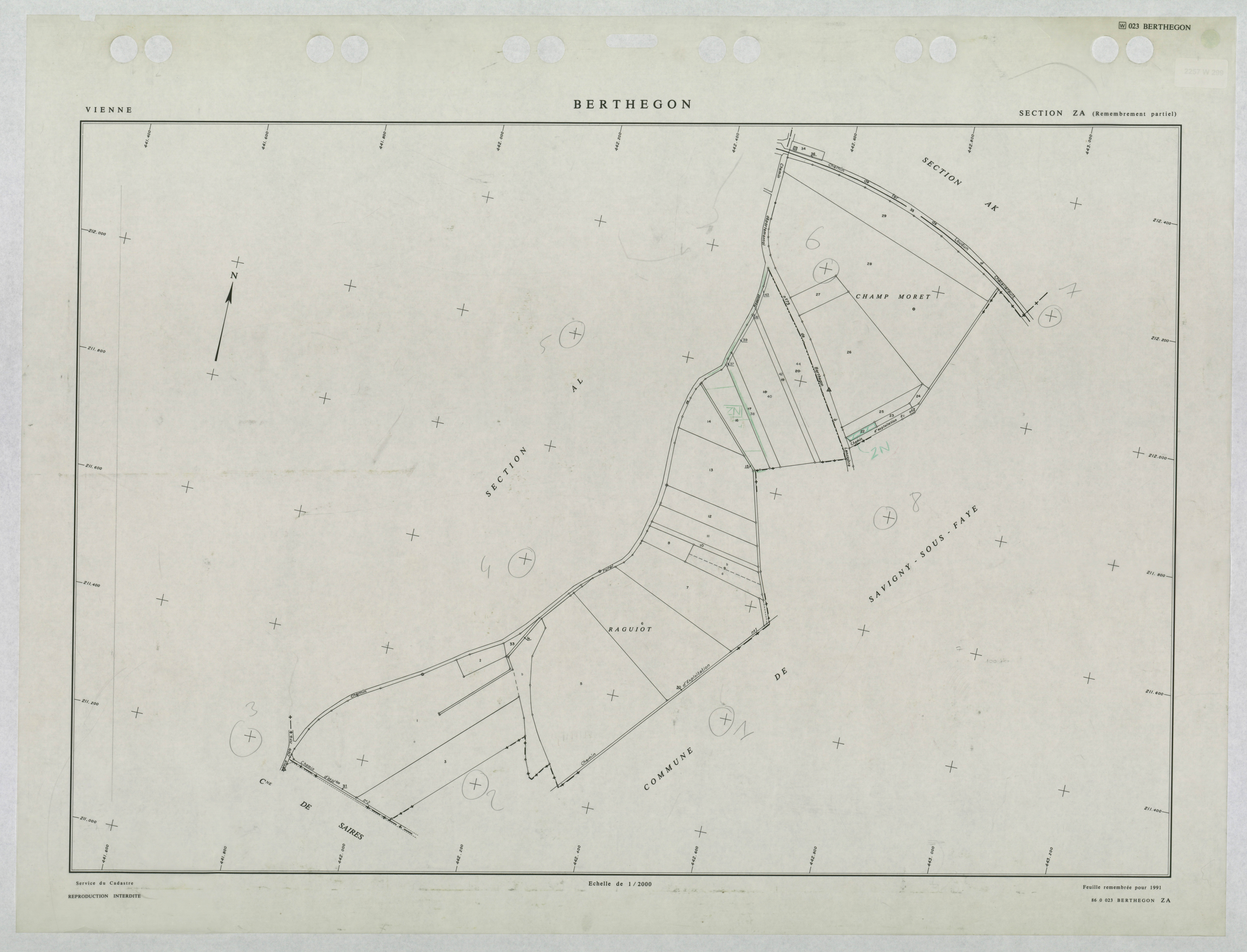 Berthegon - FRAD086_cadastre Plans remembrés 