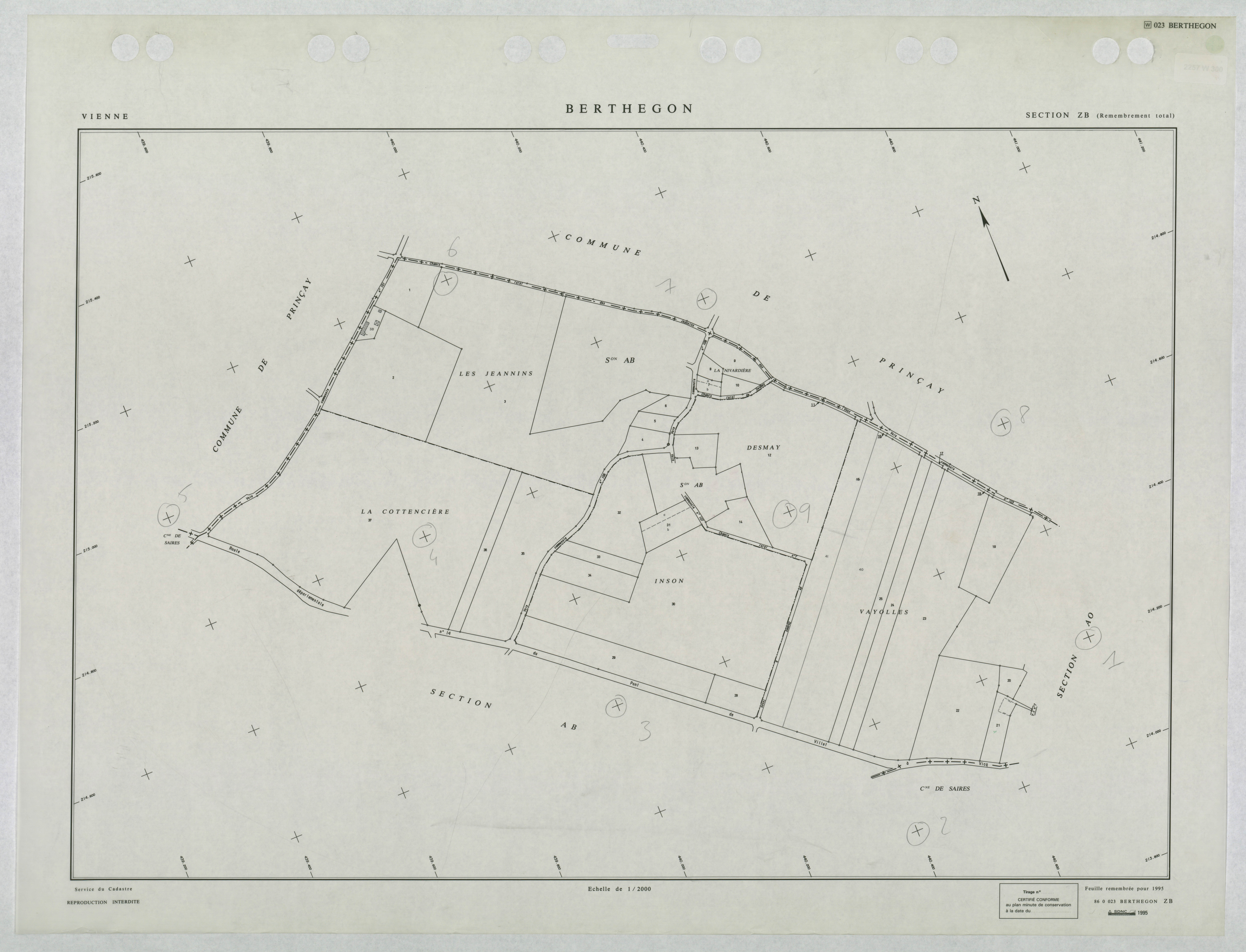 Berthegon - FRAD086_cadastre Plans remembrés 