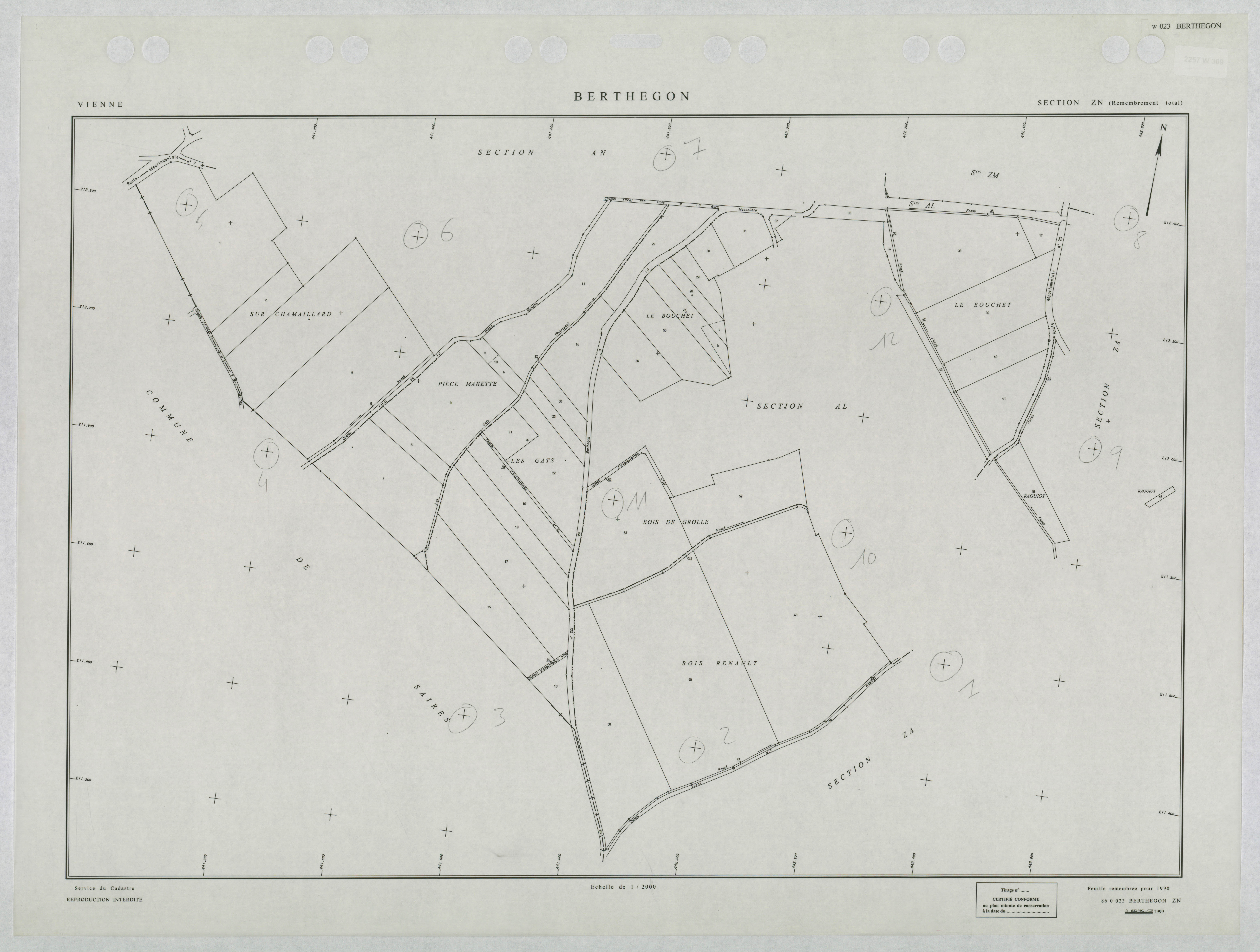 Berthegon - FRAD086_cadastre Plans remembrés 