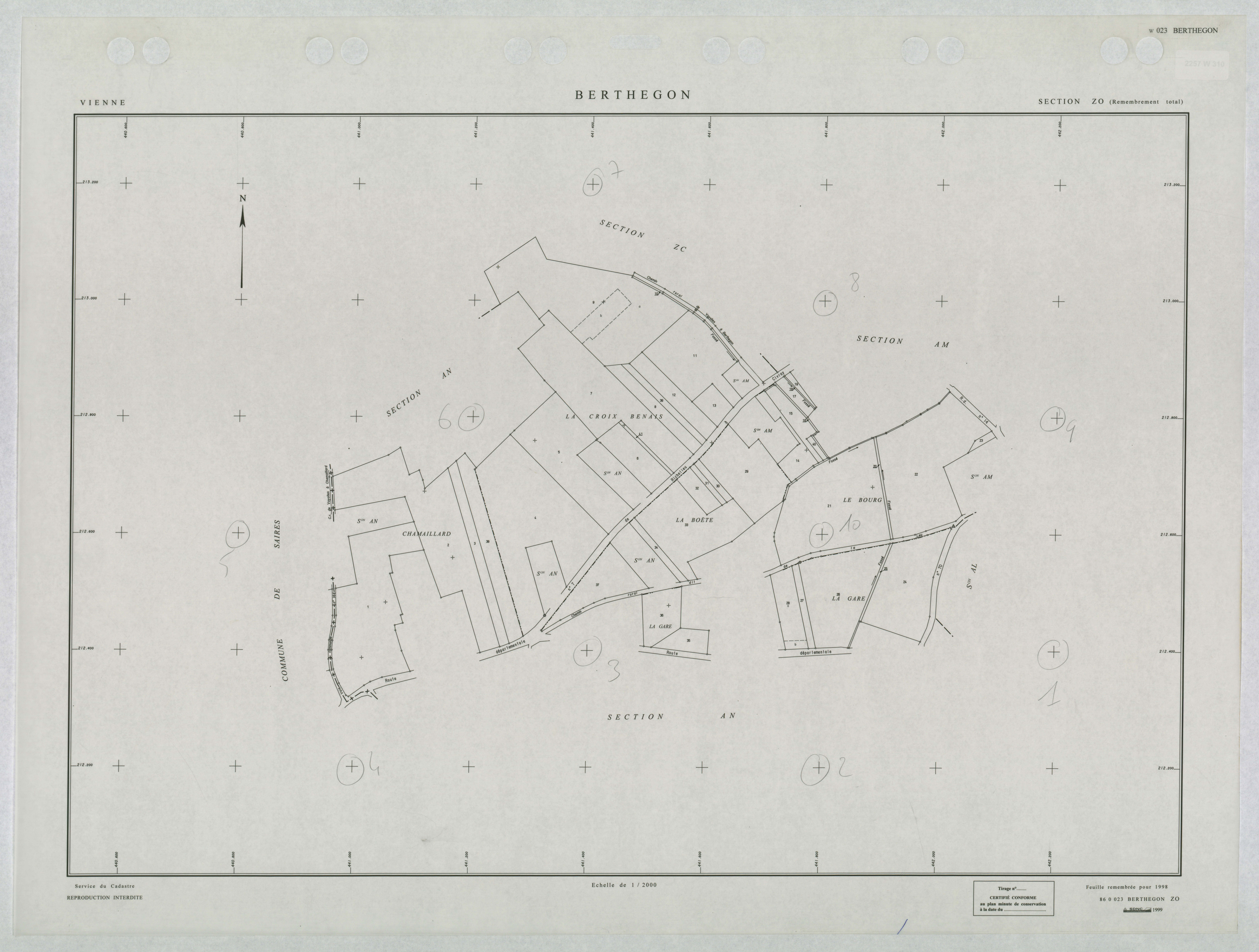Berthegon - FRAD086_cadastre Plans remembrés 