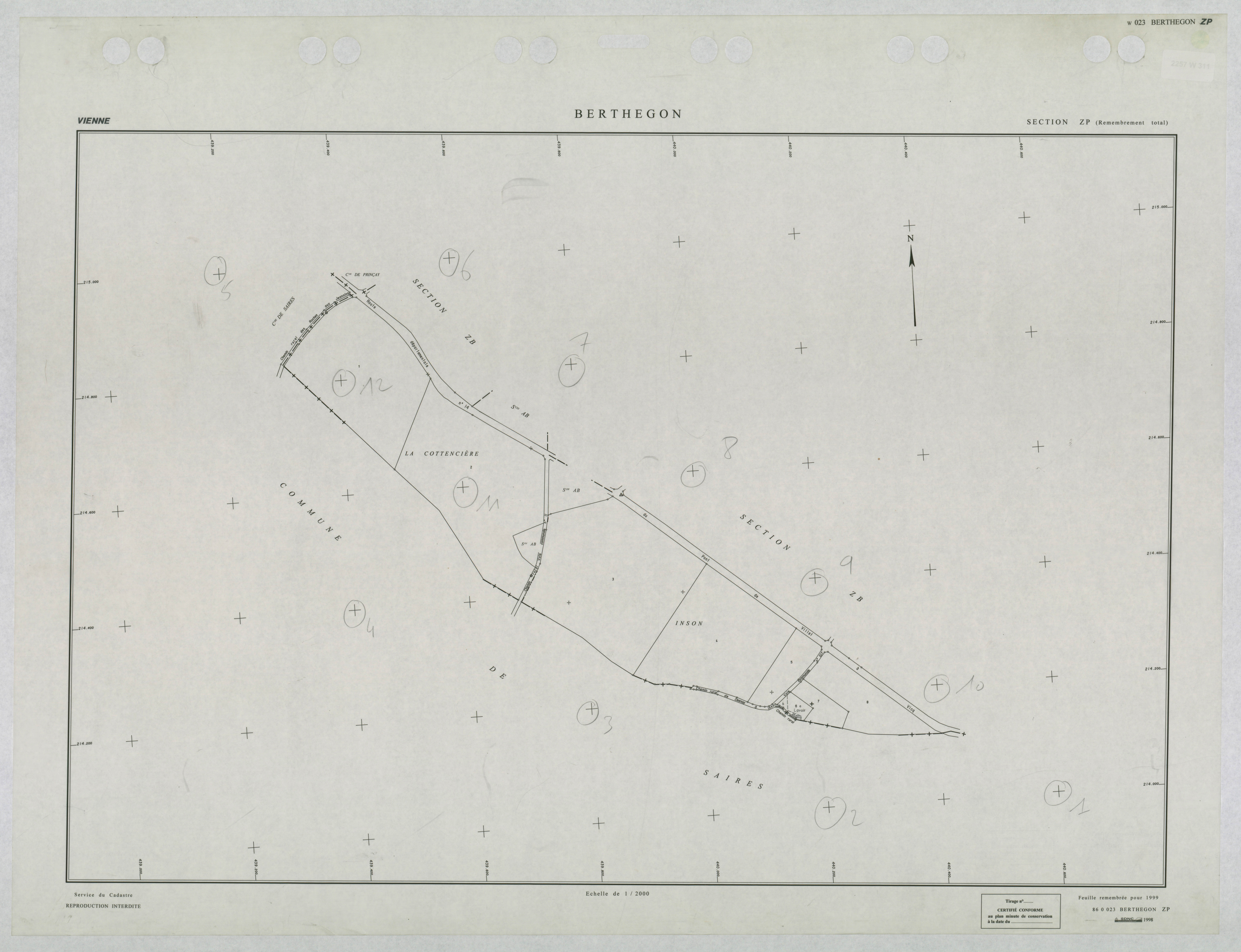 Berthegon - FRAD086_cadastre Plans remembrés 