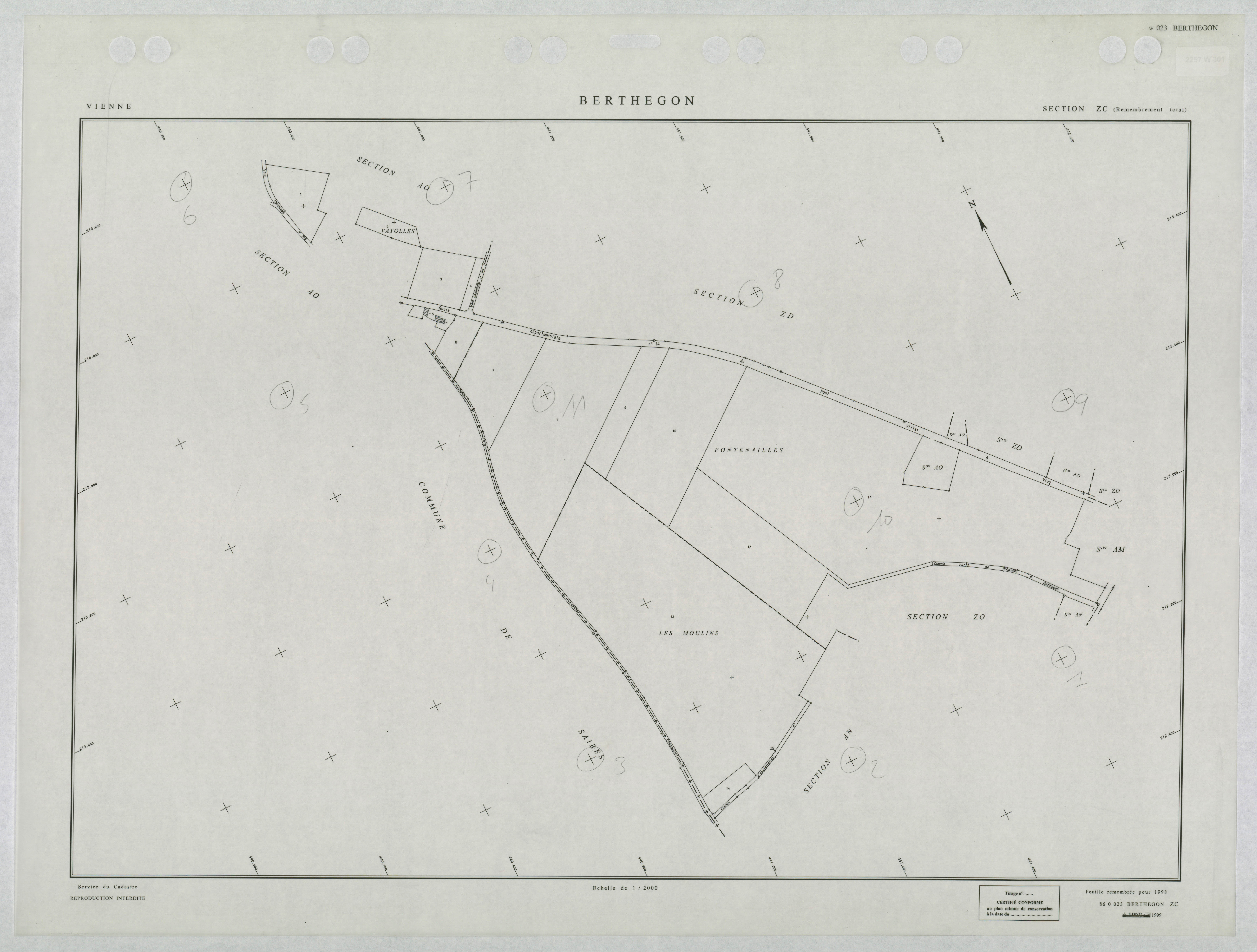 Berthegon - FRAD086_cadastre Plans remembrés 