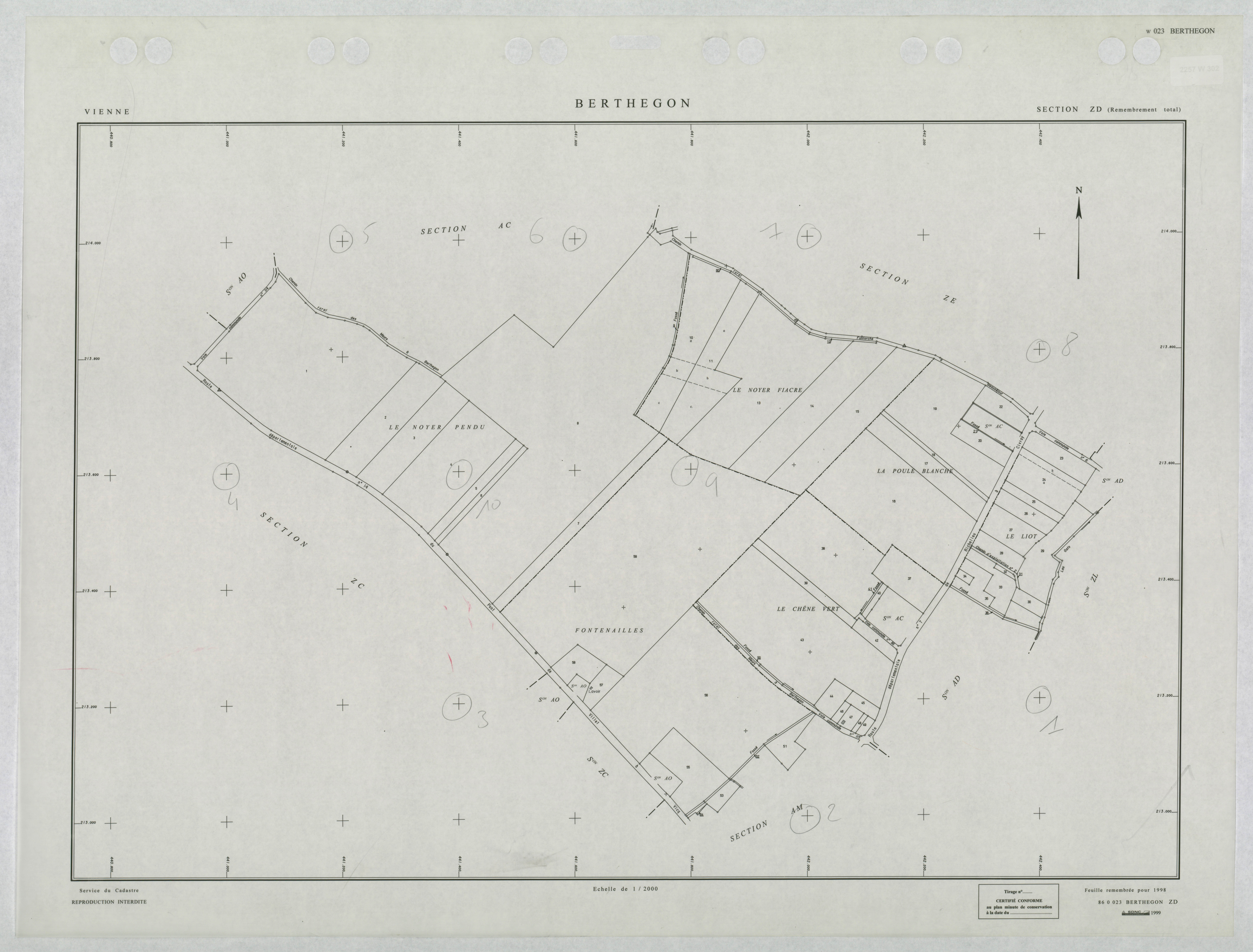 Berthegon - FRAD086_cadastre Plans remembrés 