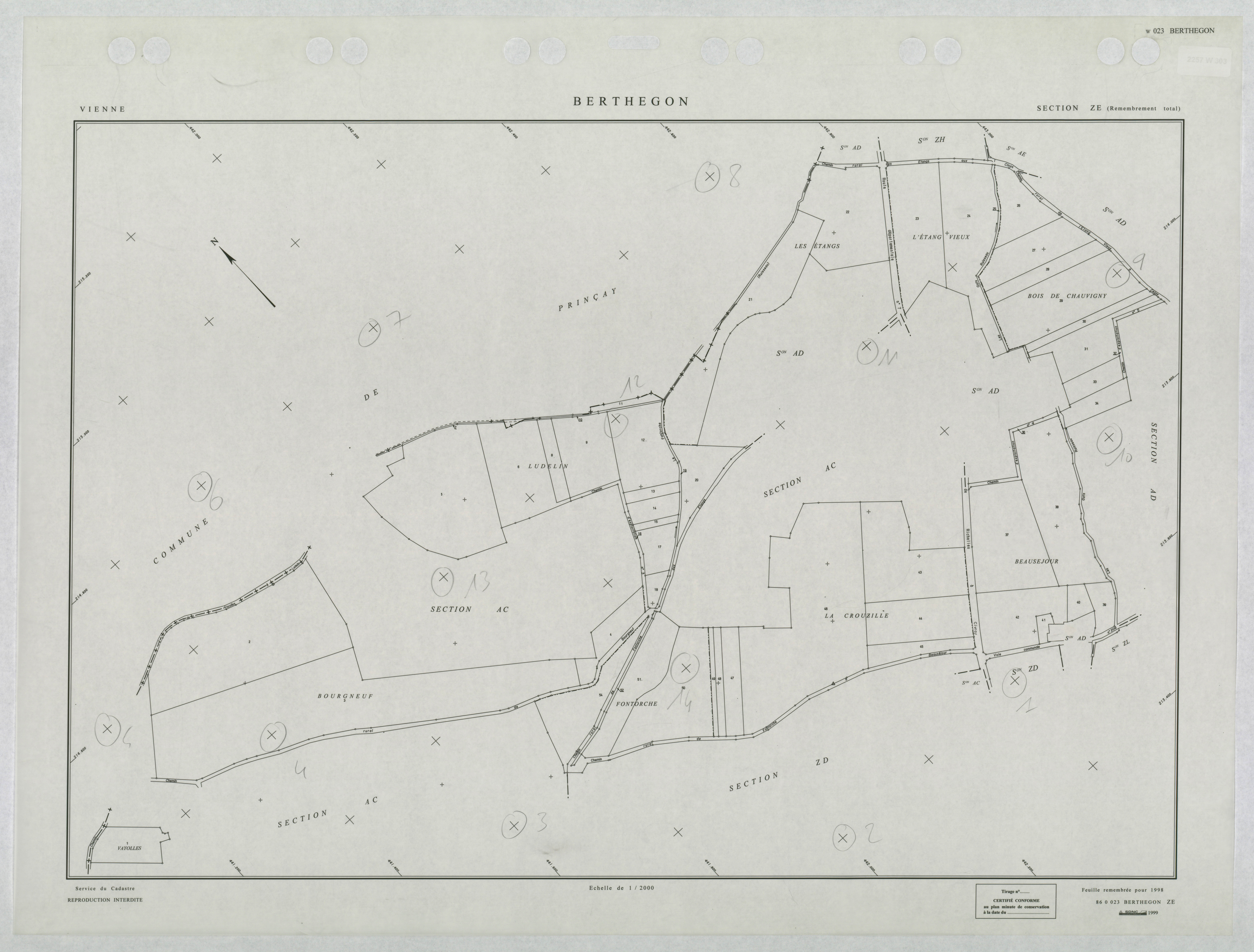 Berthegon - FRAD086_cadastre Plans remembrés 