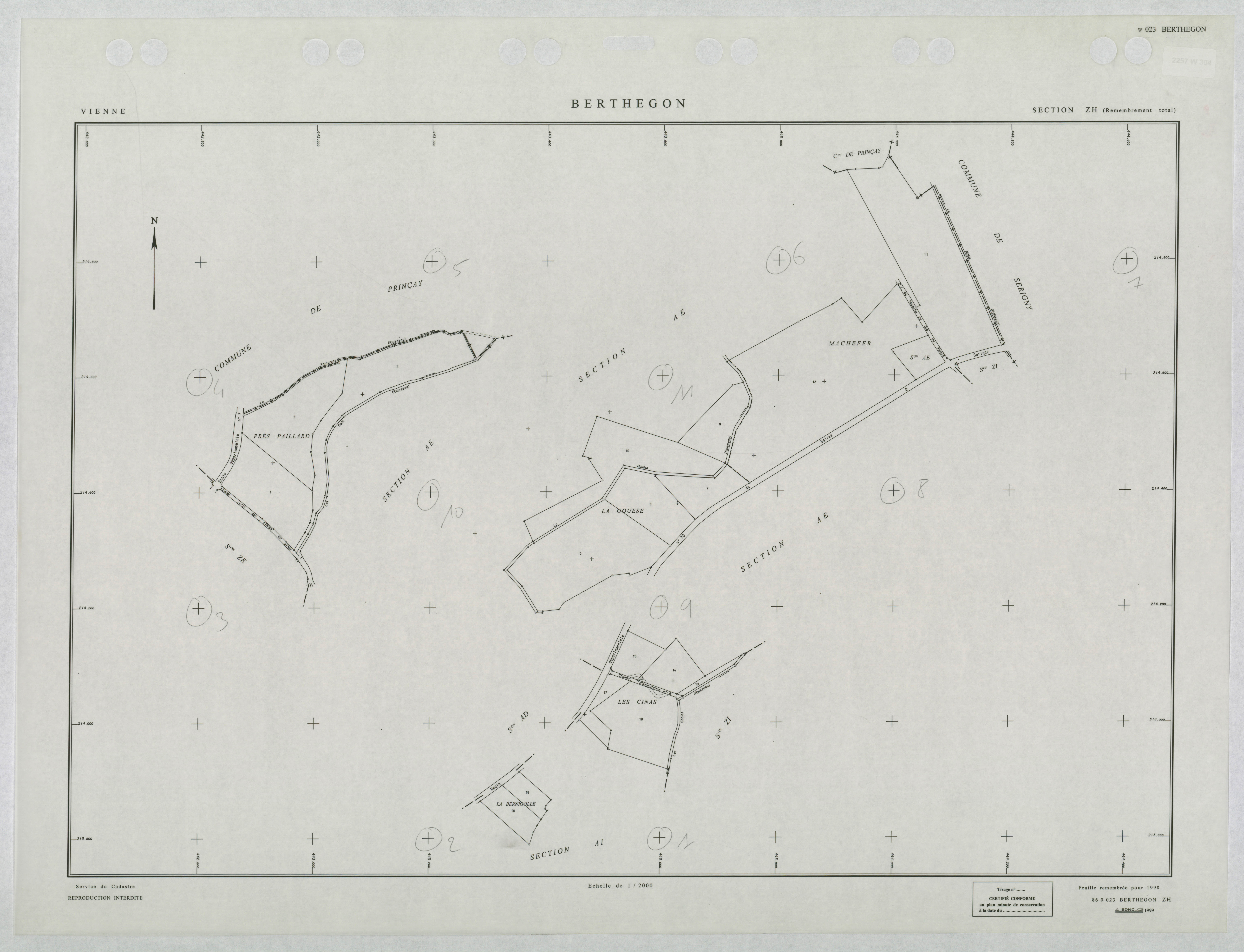 Berthegon - FRAD086_cadastre Plans remembrés 
