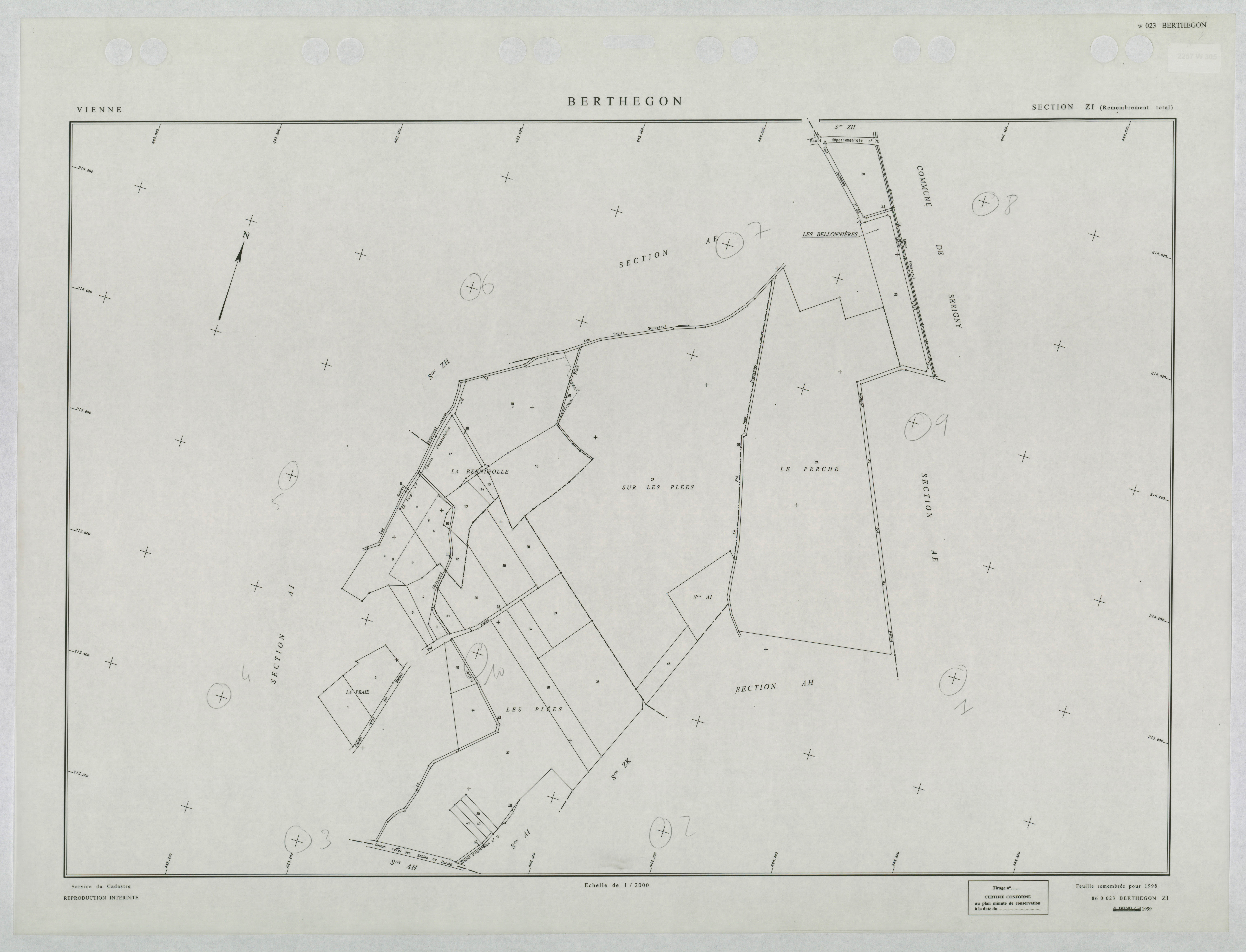 Berthegon - FRAD086_cadastre Plans remembrés 
