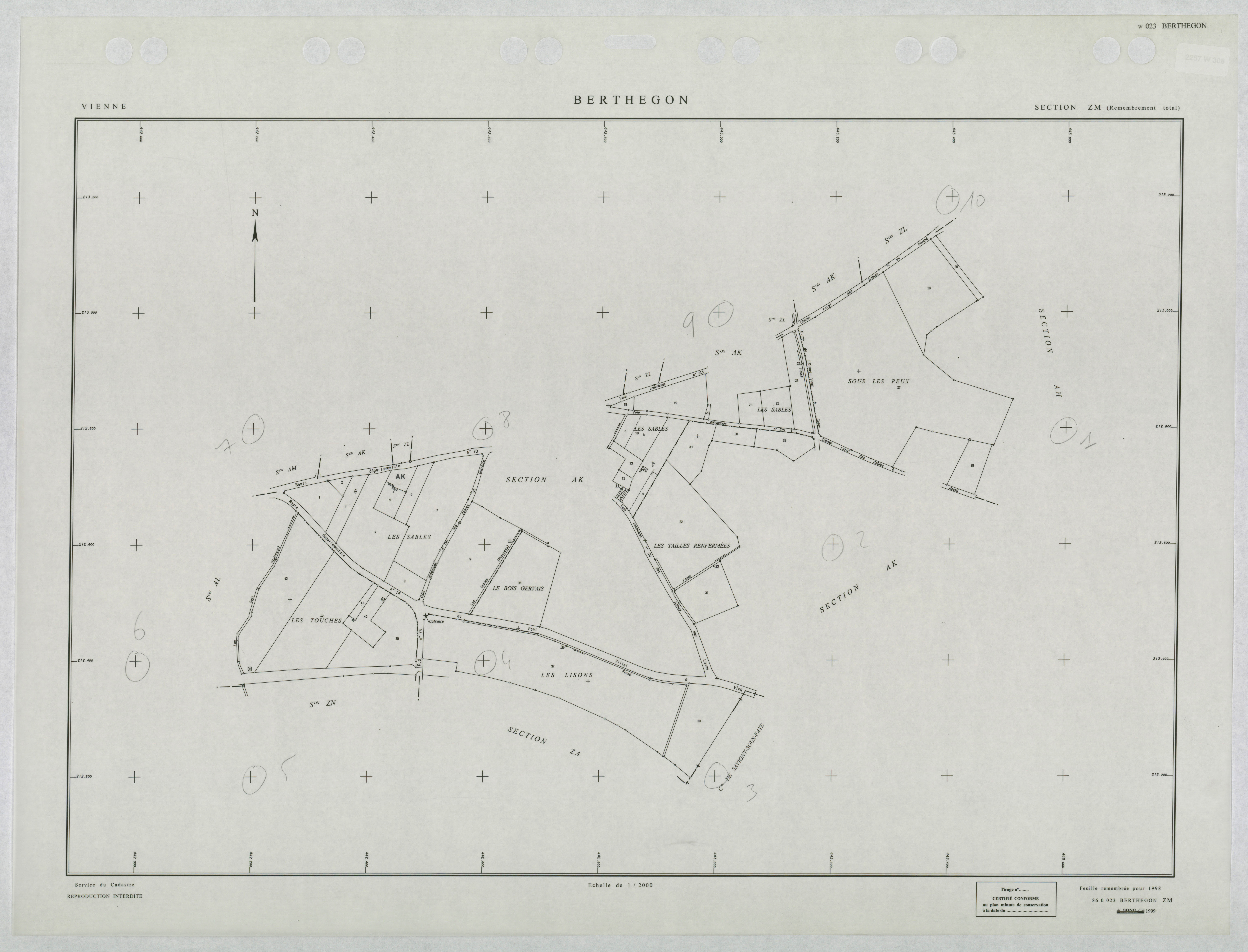 Berthegon - FRAD086_cadastre Plans remembrés 