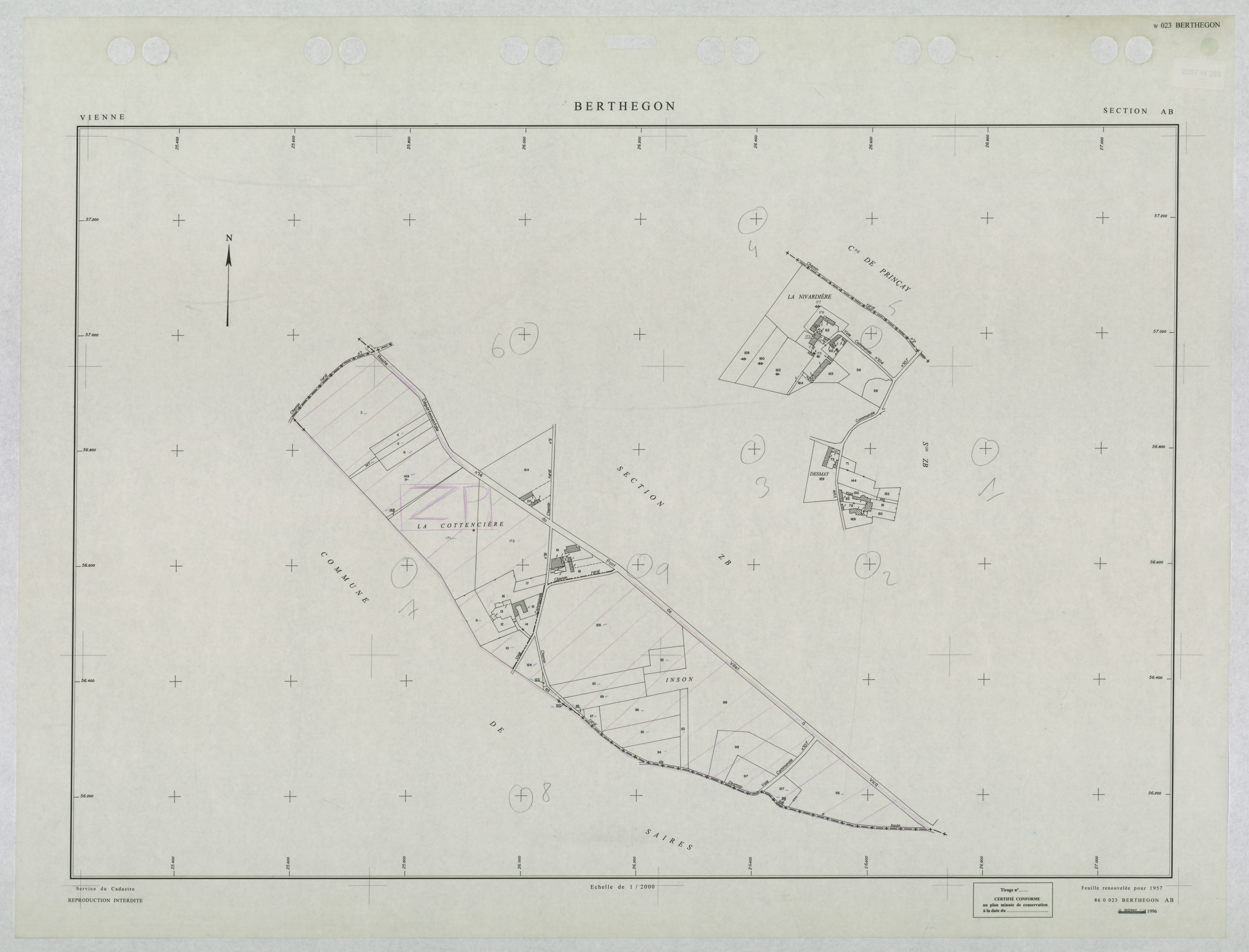 Berthegon - FRAD086_cadastre Plans renouvelés 