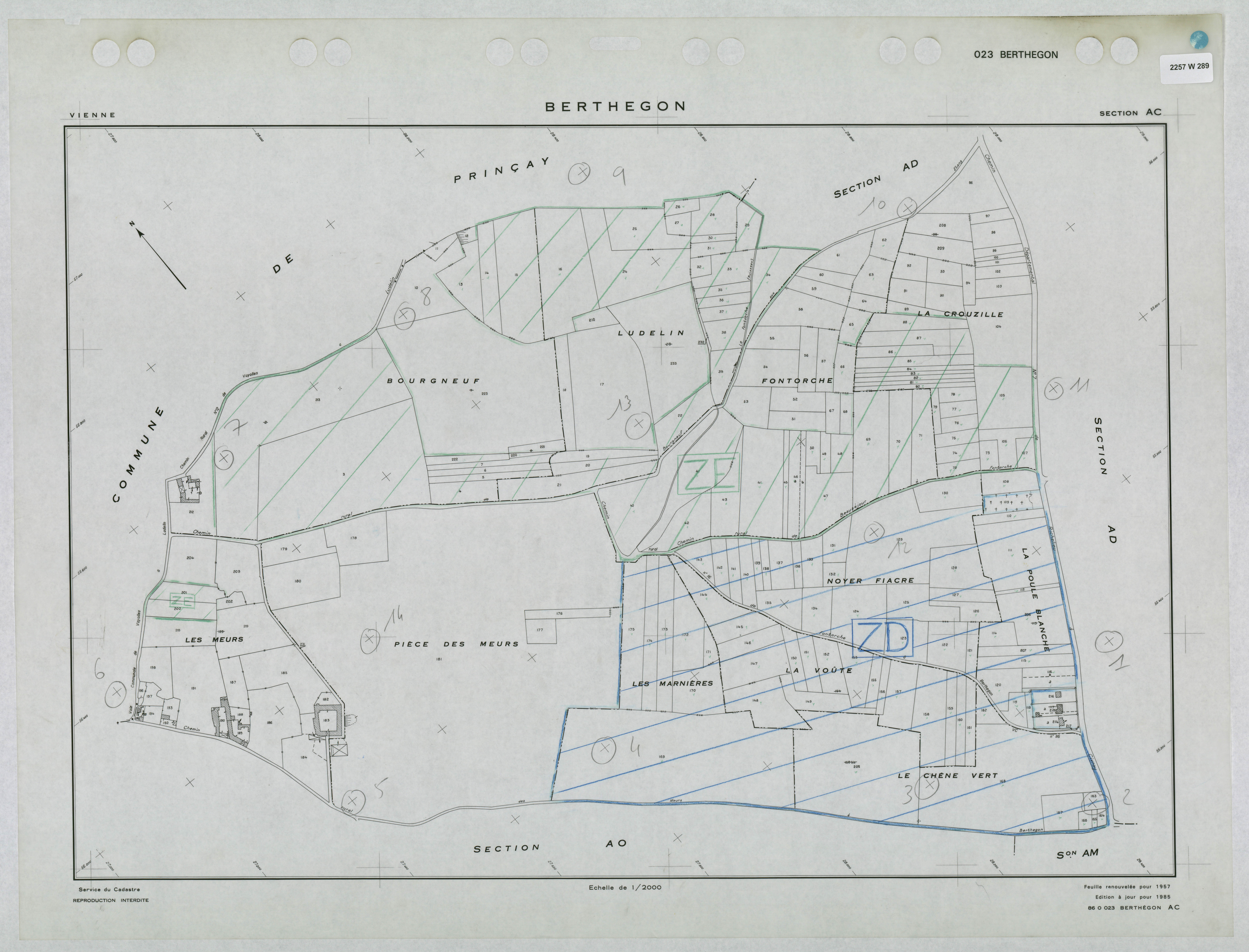 Berthegon - FRAD086_cadastre Plans renouvelés 