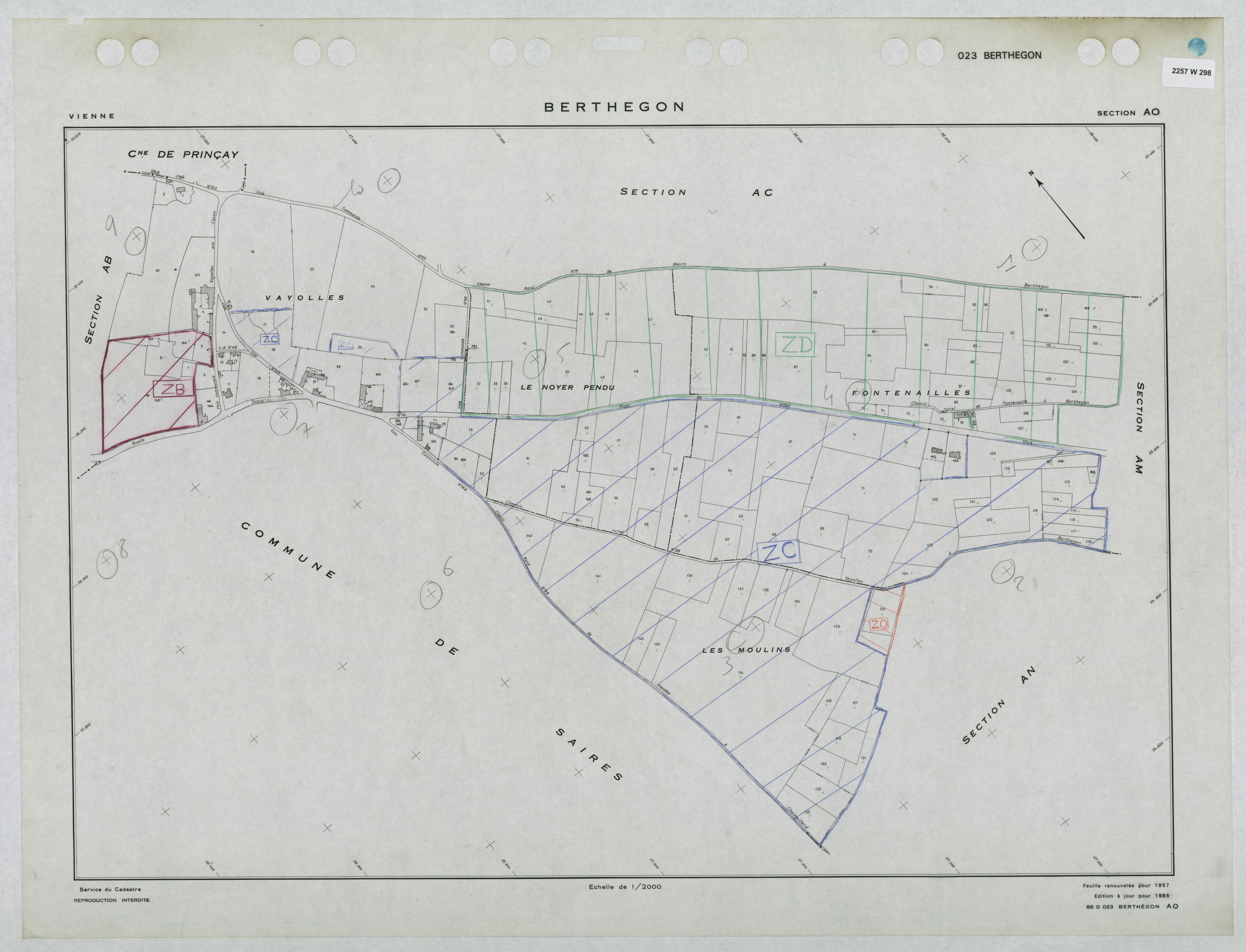 Berthegon - FRAD086_cadastre Plans renouvelés 
