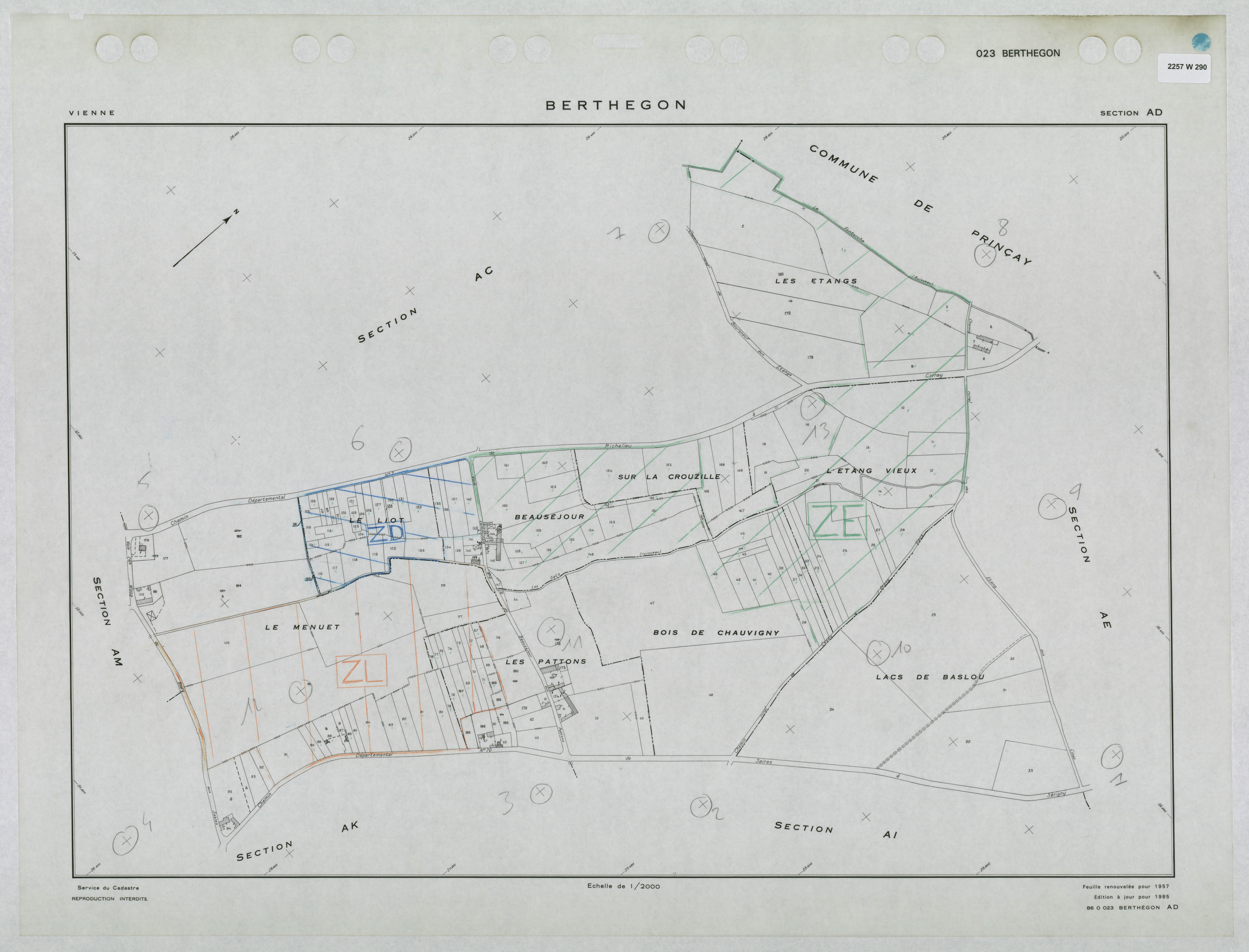 Berthegon - FRAD086_cadastre Plans renouvelés 