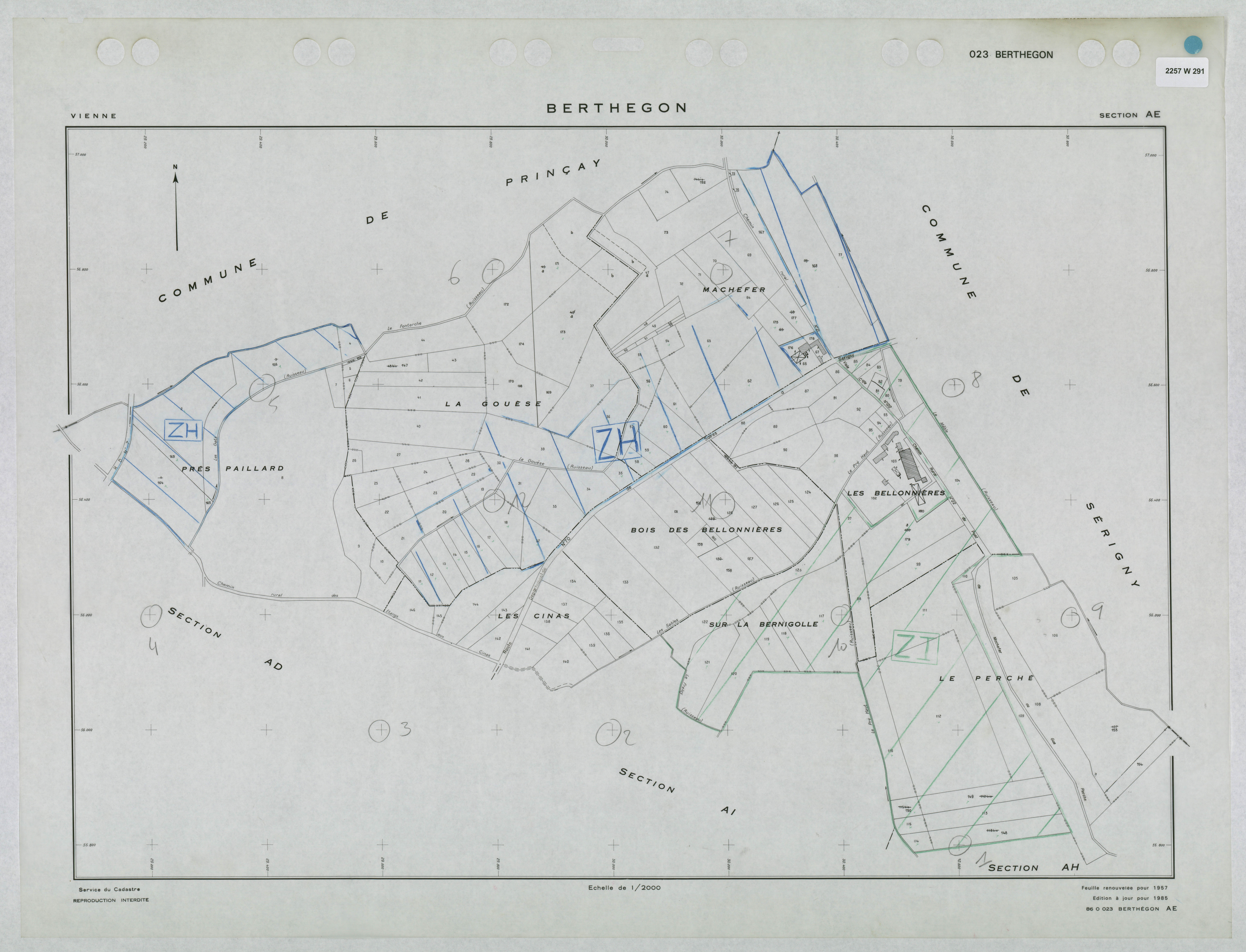 Berthegon - FRAD086_cadastre Plans renouvelés 