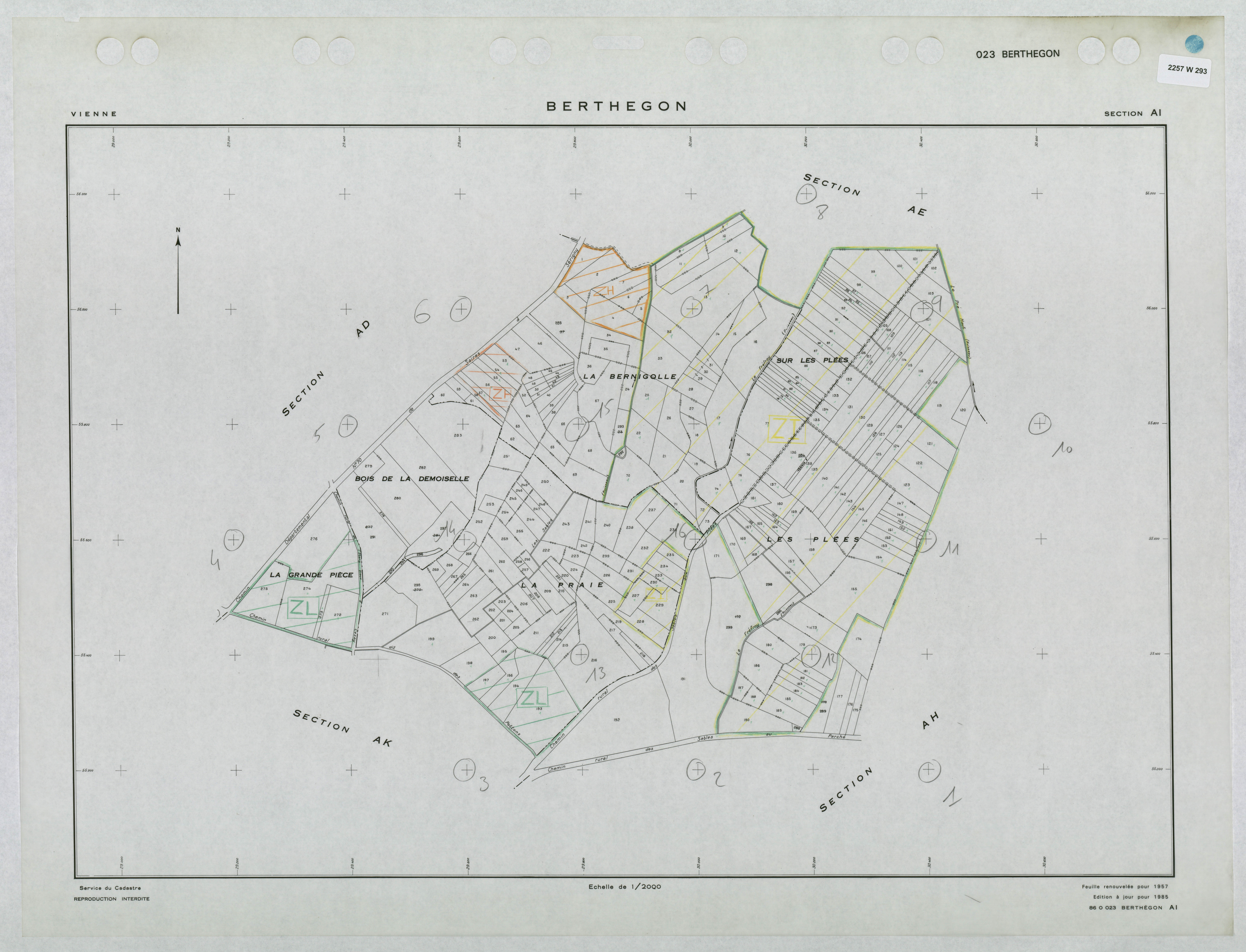 Berthegon - FRAD086_cadastre Plans renouvelés 