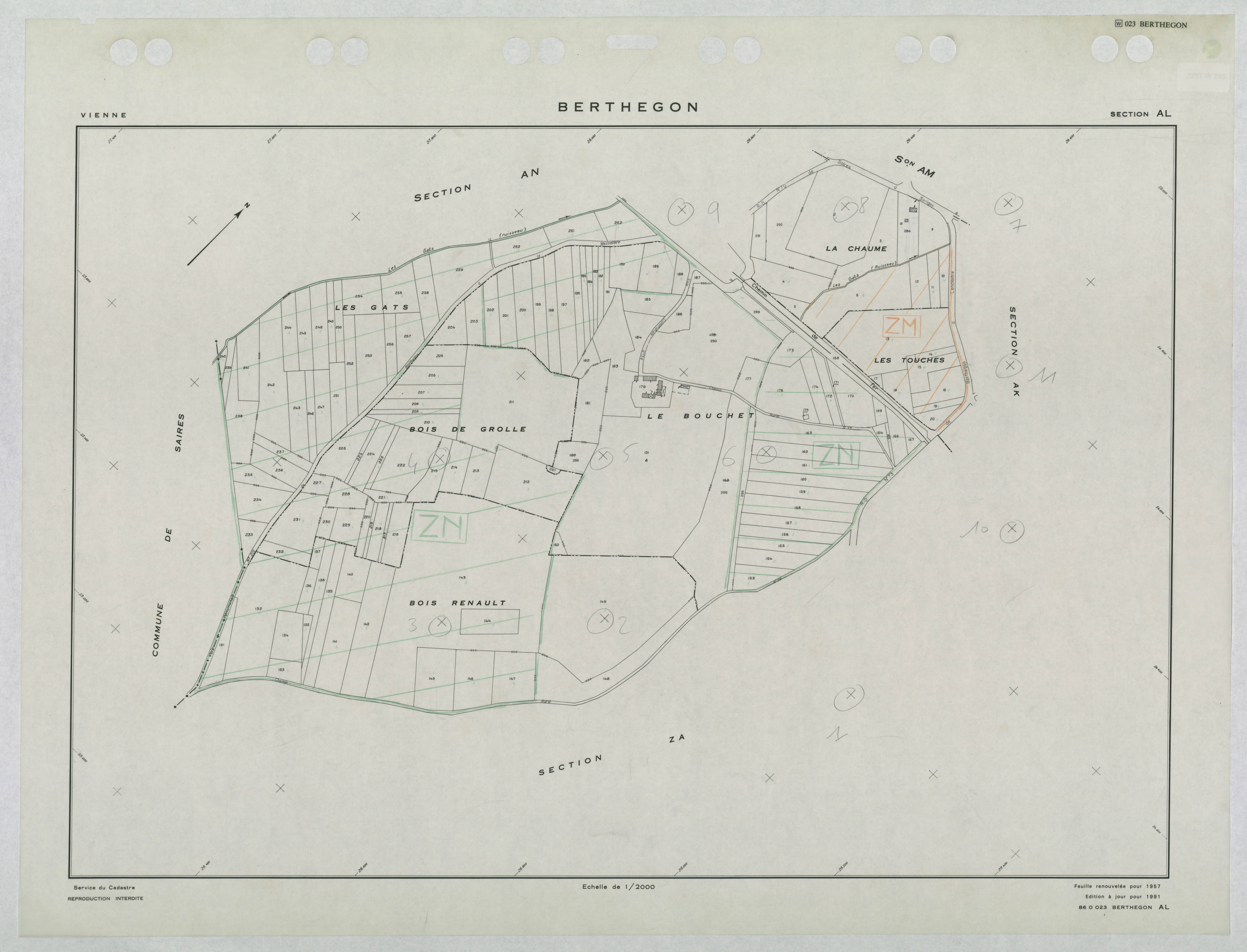 Berthegon - FRAD086_cadastre Plans renouvelés 
