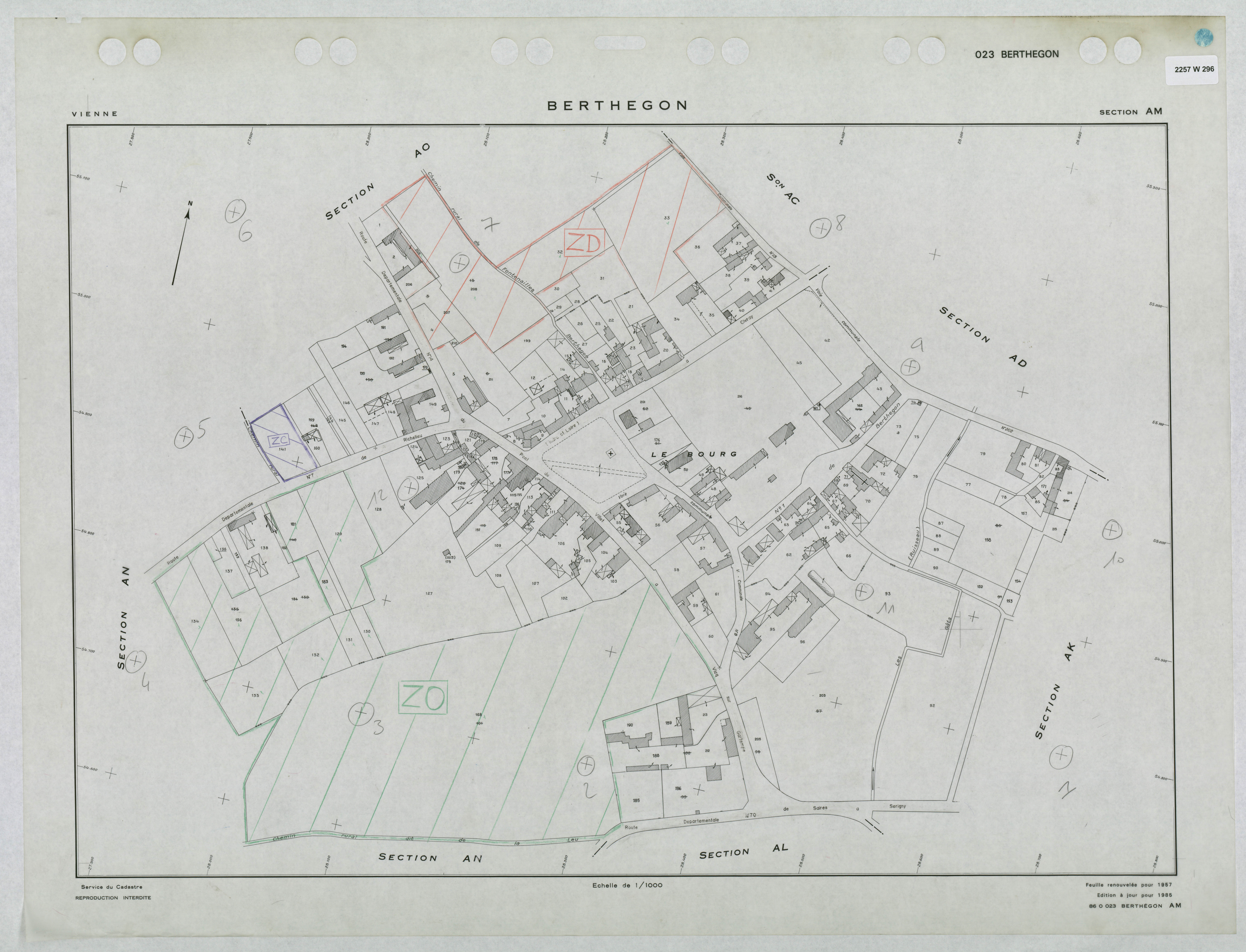 Berthegon - FRAD086_cadastre Plans renouvelés 