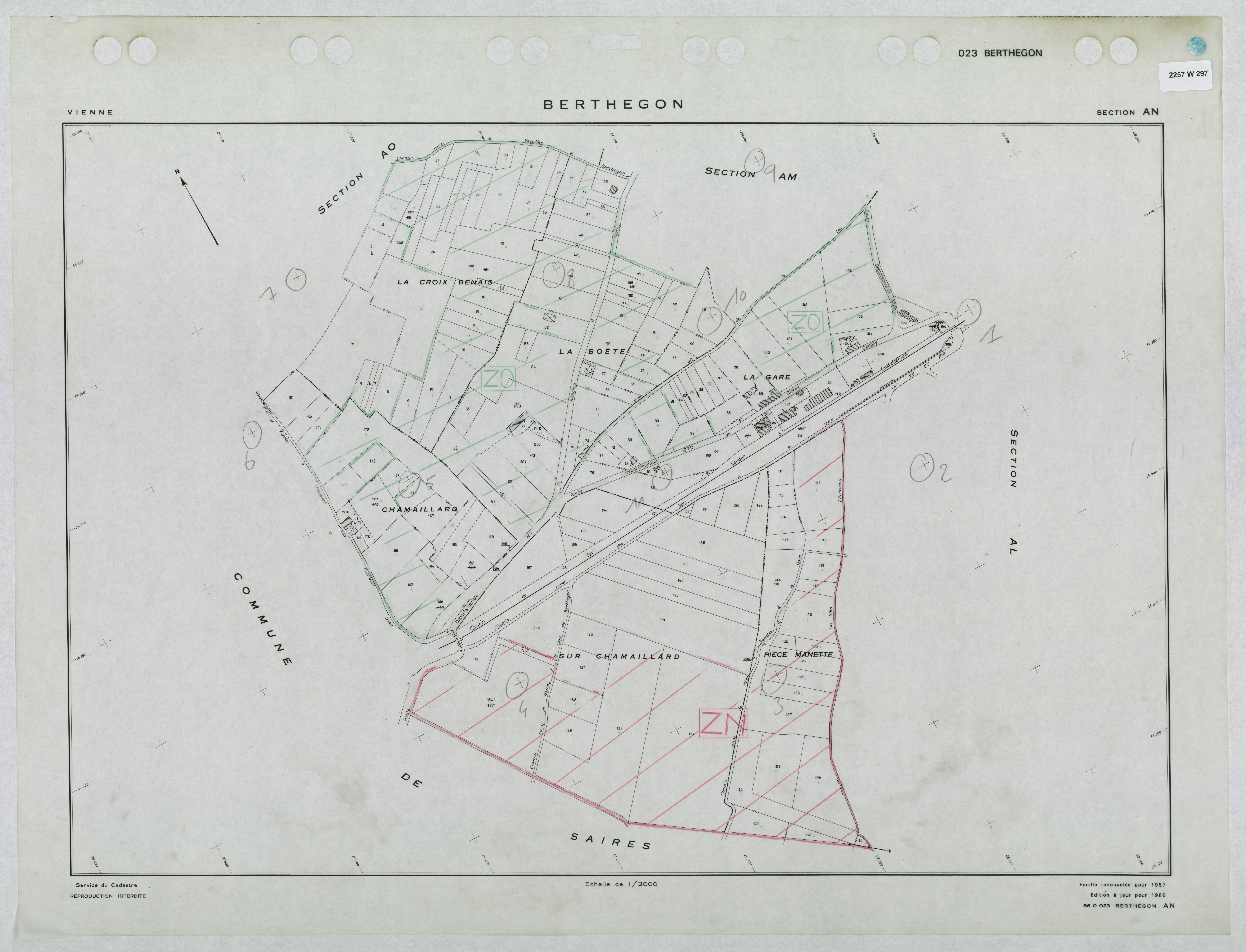 Berthegon - FRAD086_cadastre Plans renouvelés 