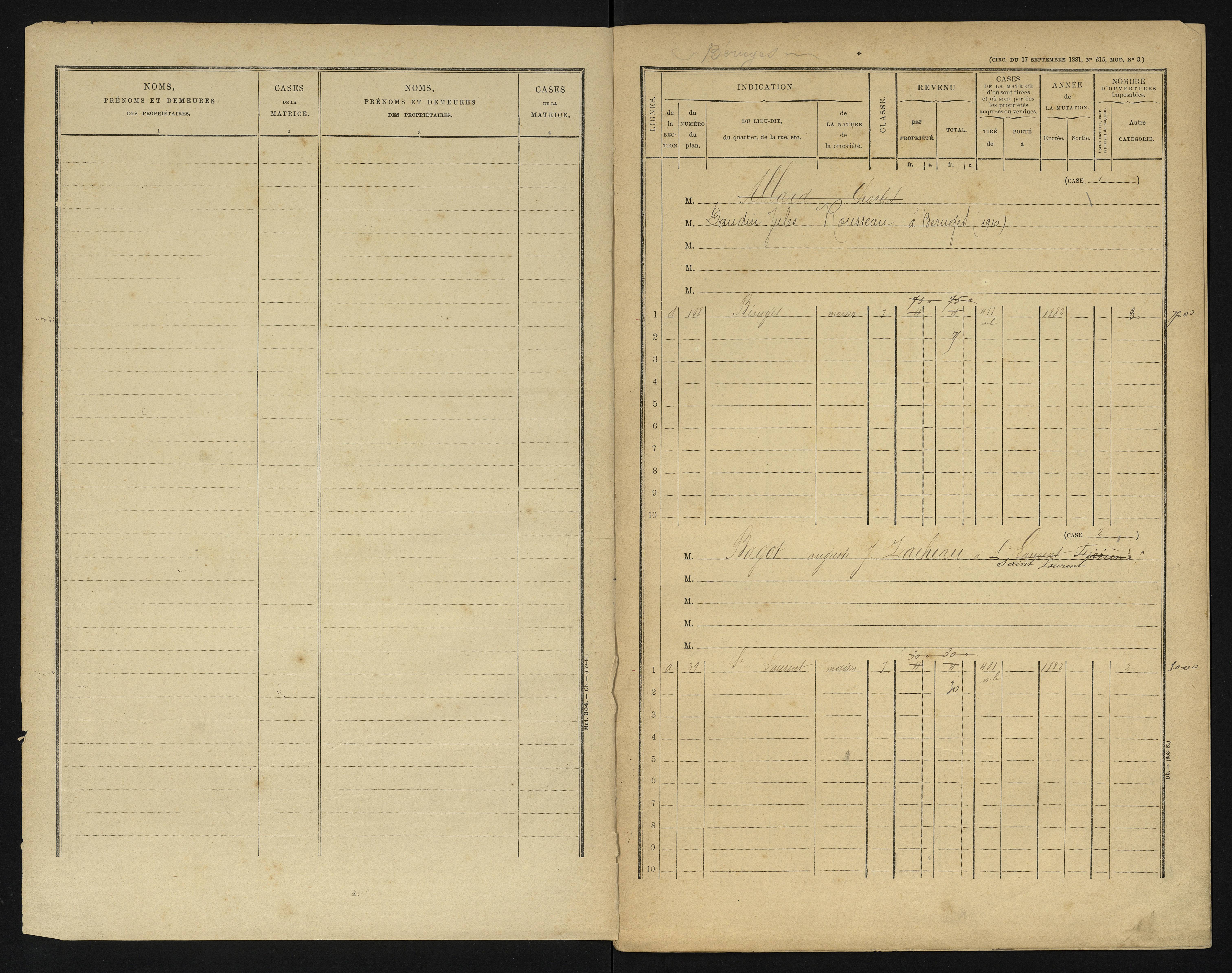 Béruges - FRAD086_cadastre Cases 1-211 