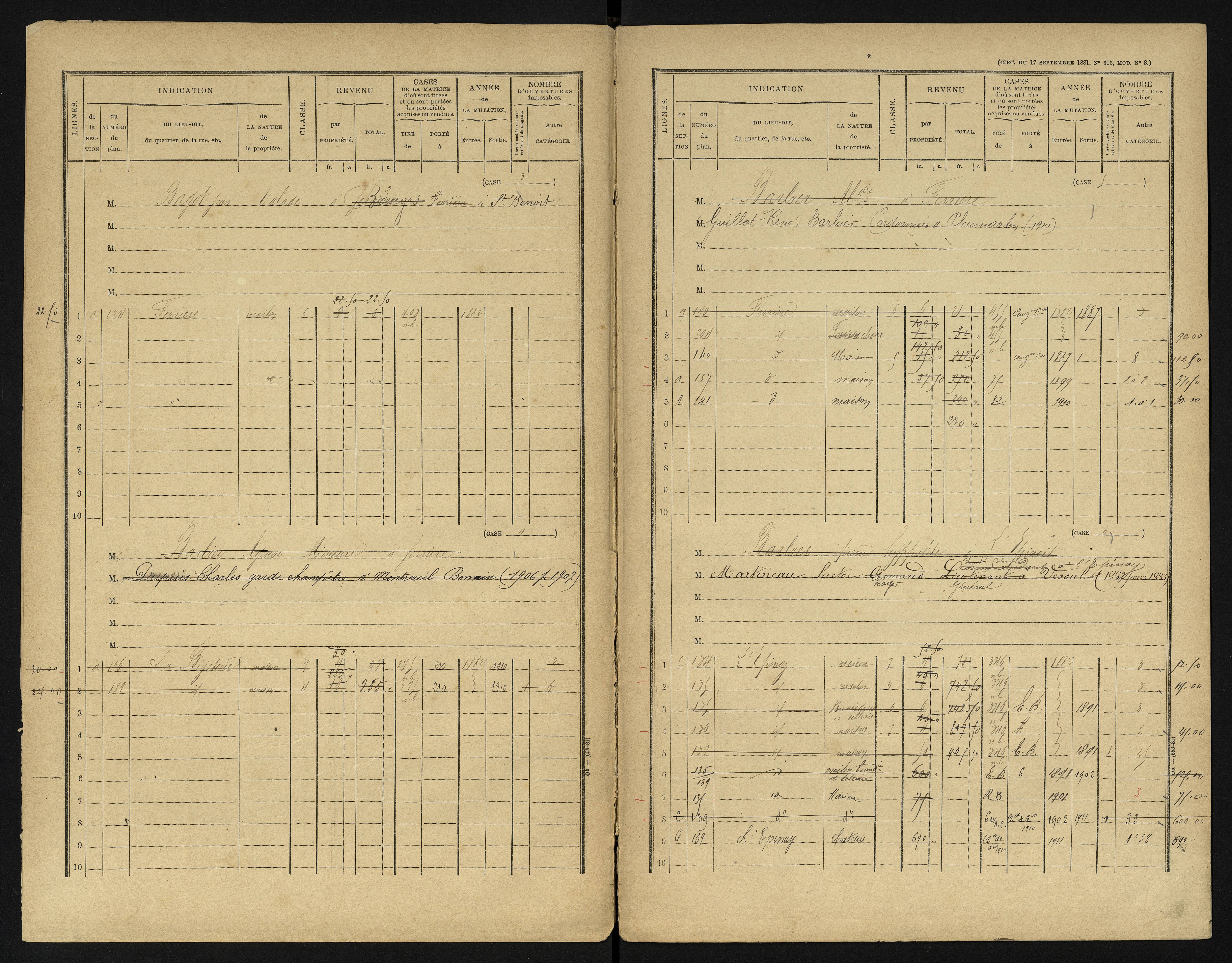 Béruges - FRAD086_cadastre Cases 1-211 
